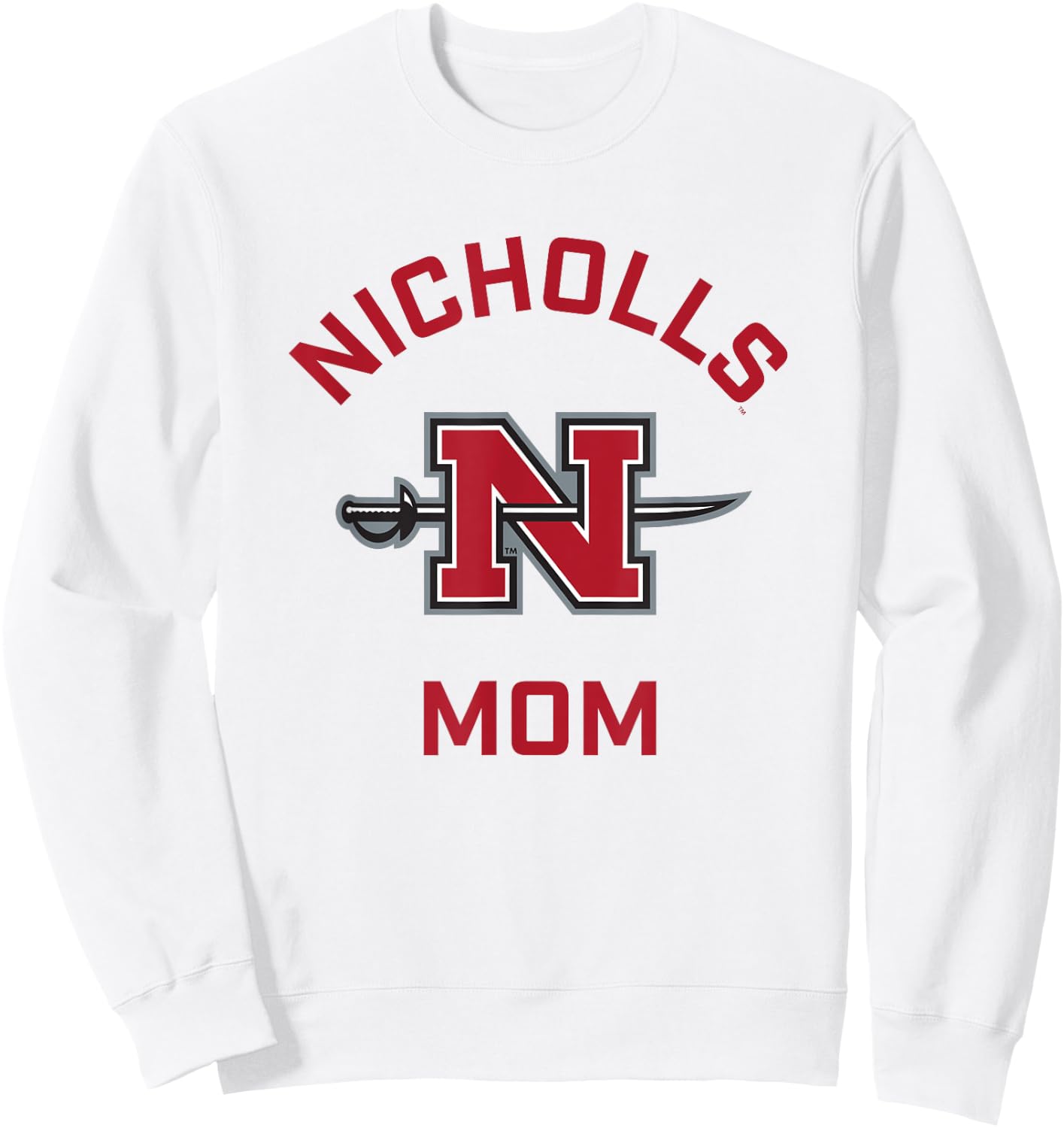 Nicholls State University Colonels Arched Mom Sweatshirt - Sweatshirt | White