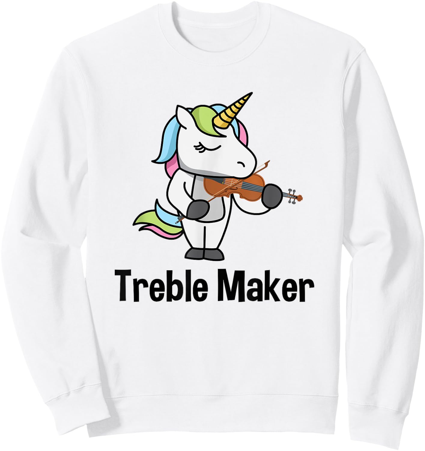 Violin Shirt for Girls - Treble Maker Unicorn Violinist Sweatshirt - Sweatshirt | White