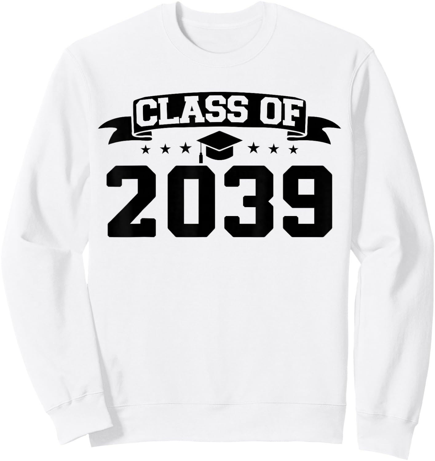 Class of 2039 Grow With Me Graduation Handprint On Back Sweatshirt - Sweatshirt | White