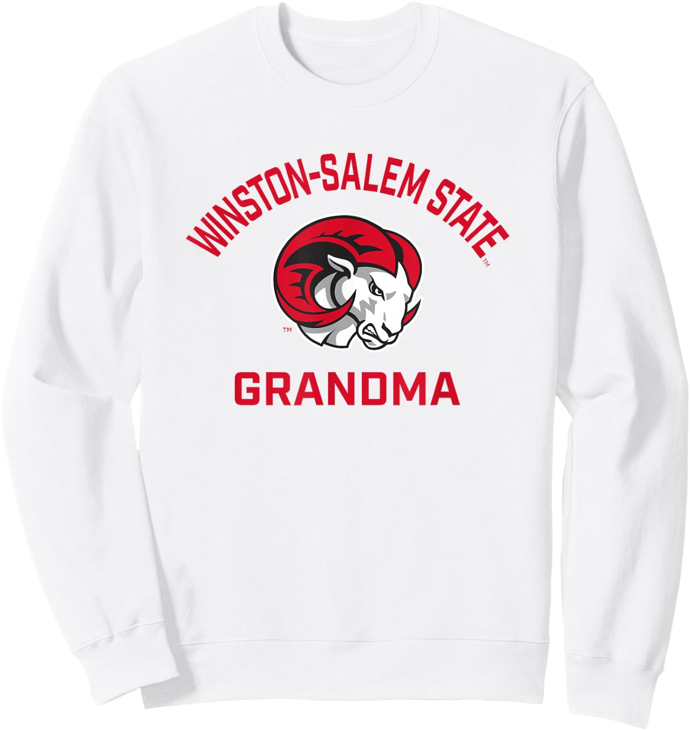 Winston-Salem State University WSSU Rams Arched Grandma Sweatshirt - Sweatshirt | White