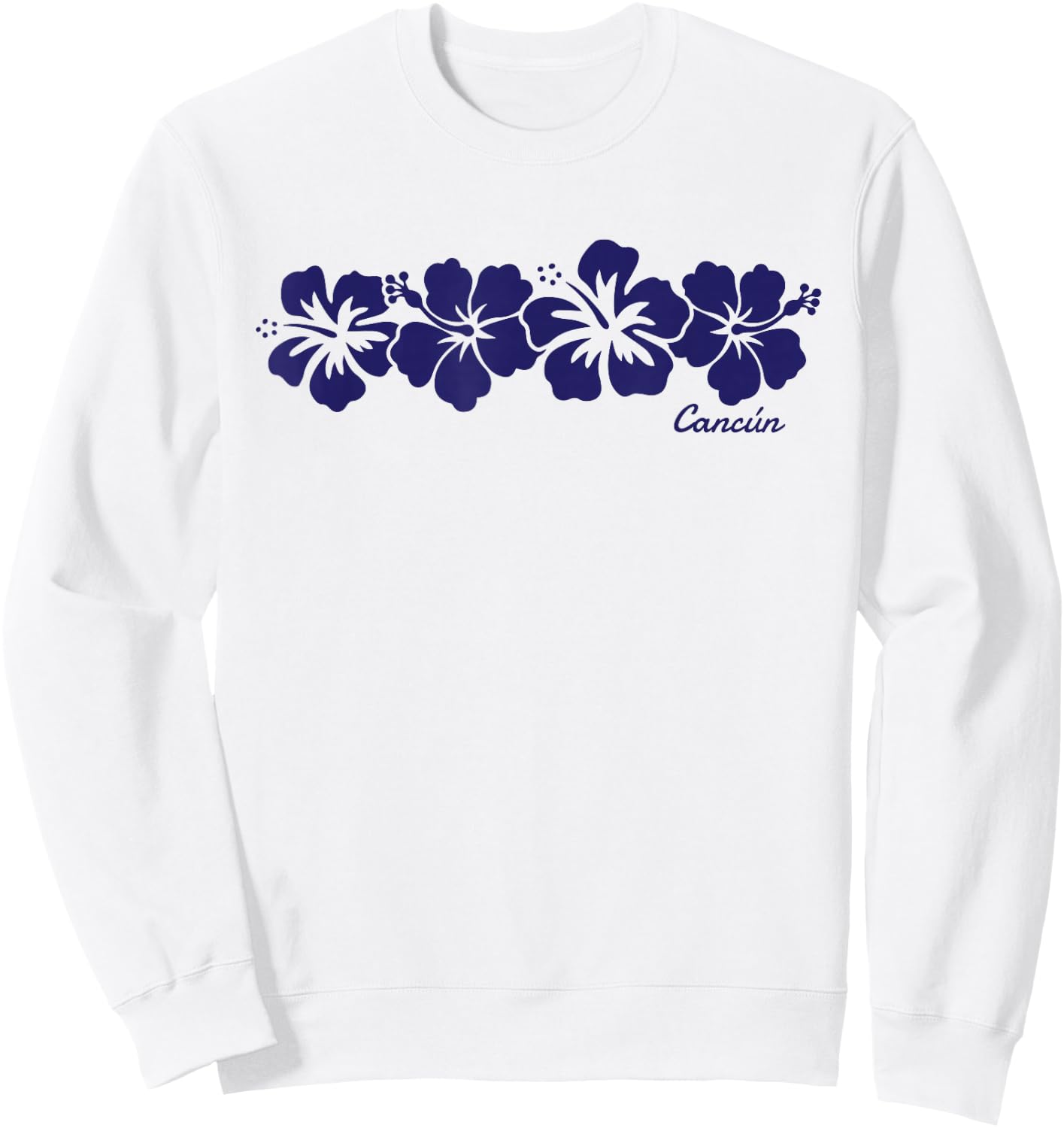 Cancun Mexico Hibiscus Flower Boys Girls Vacation Souvenir Sweatshirt - Sweatshirt | White