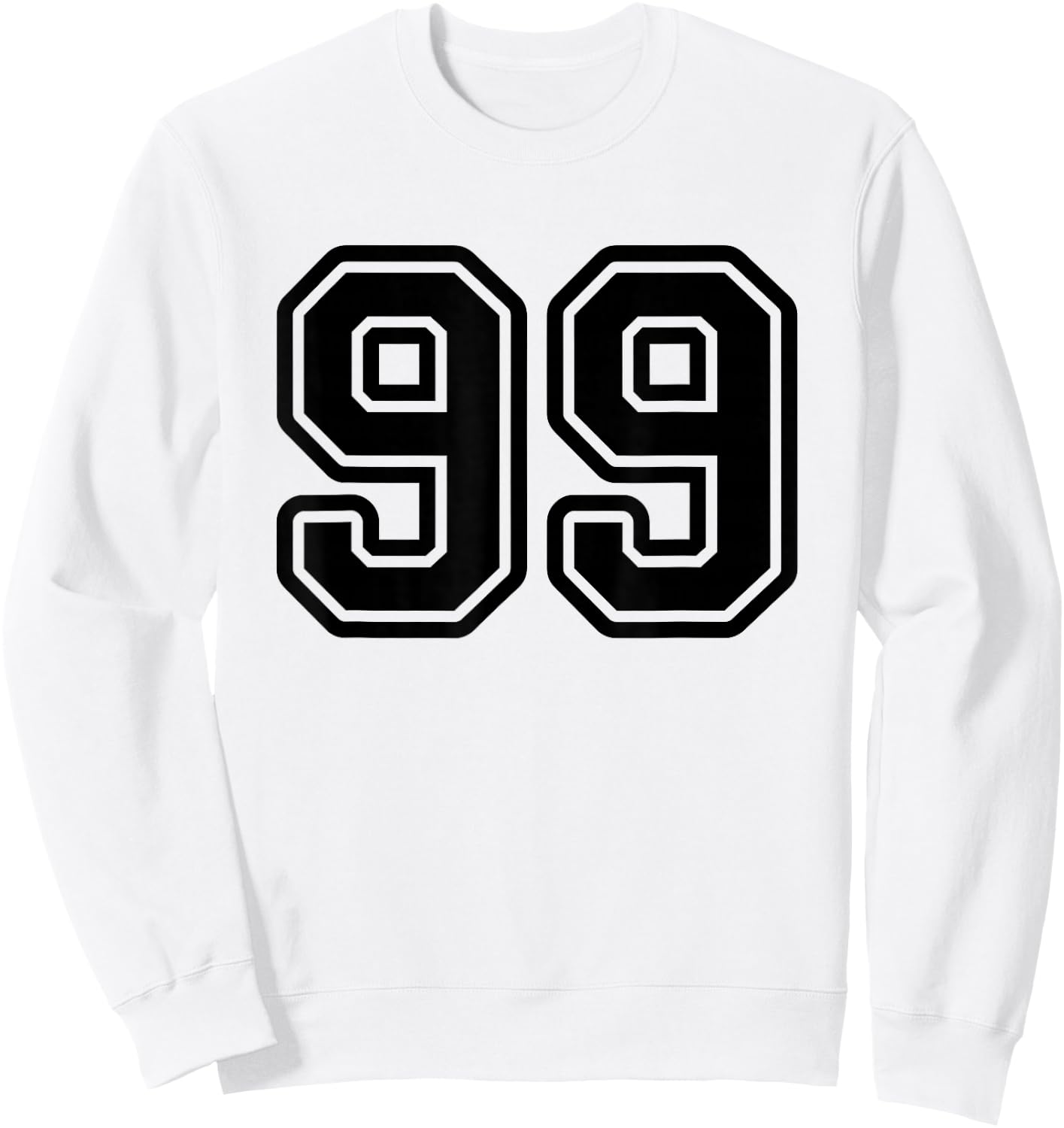 Black Sports Team Number 99 Sweatshirt - Sweatshirt | White