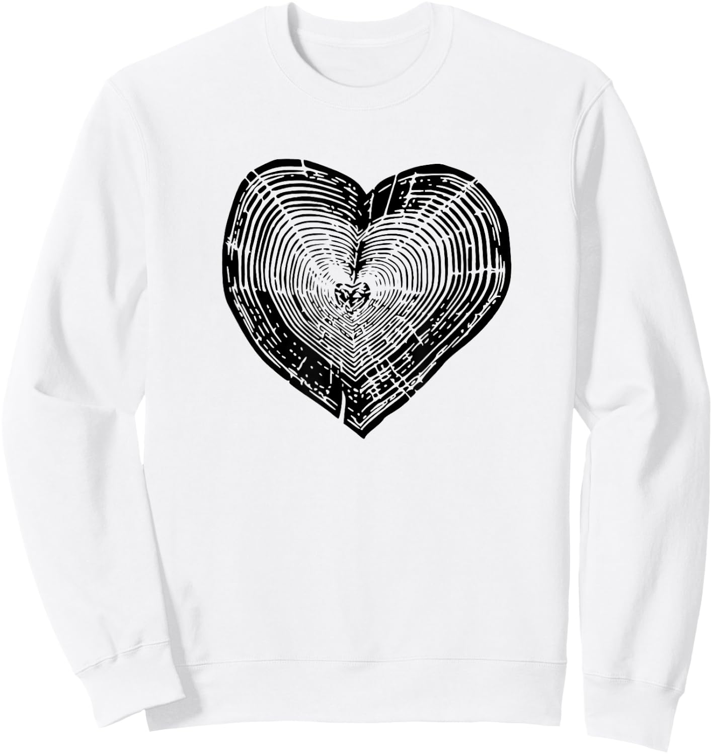 Outdoor Nature Lover Tree Ring Heart Earth Day Sweatshirt - Sweatshirt | White