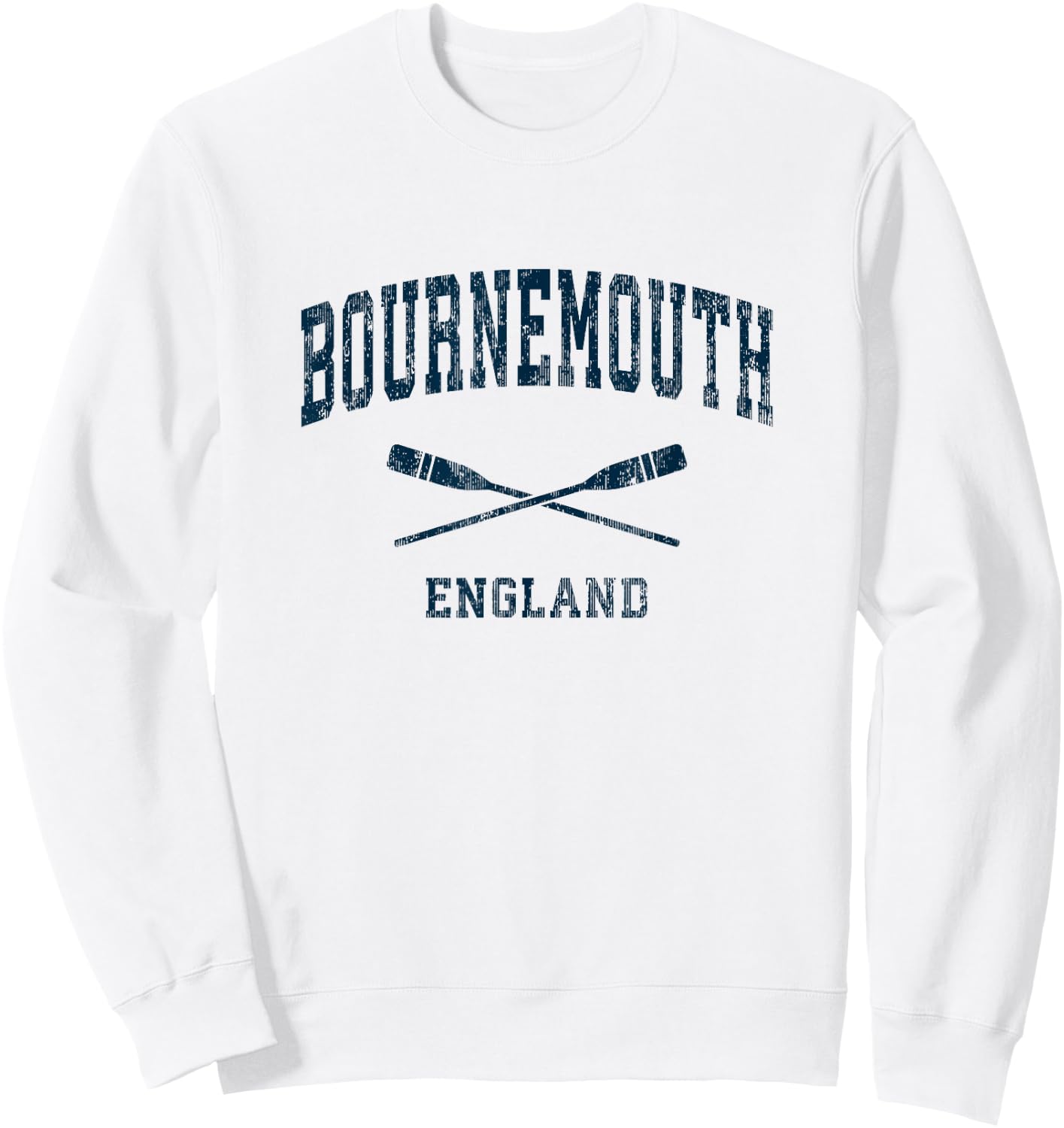 Bournemouth England Vintage Nautical Paddles Sports Oars Sweatshirt - Sweatshirt | White