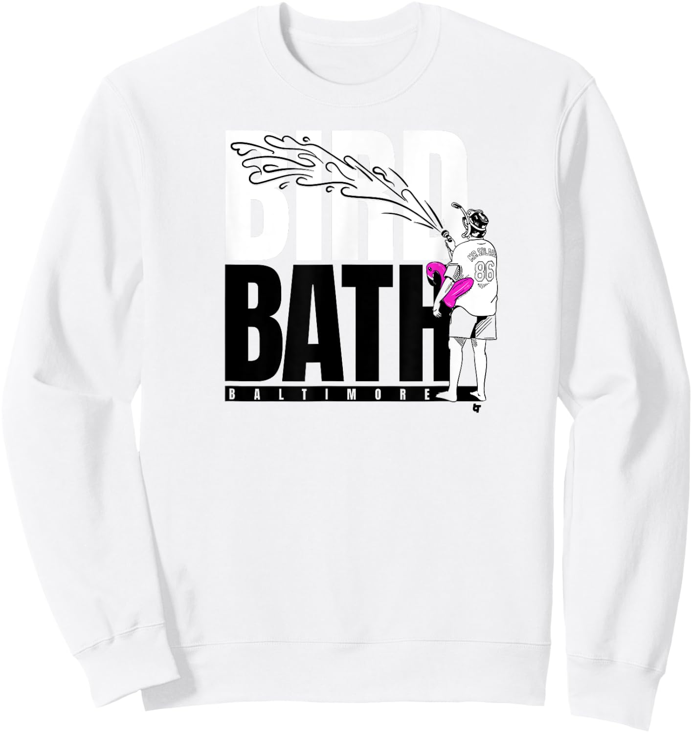 Baltimore Baseball: Mr. Splash Bird Bath Sweatshirt - Sweatshirt | White