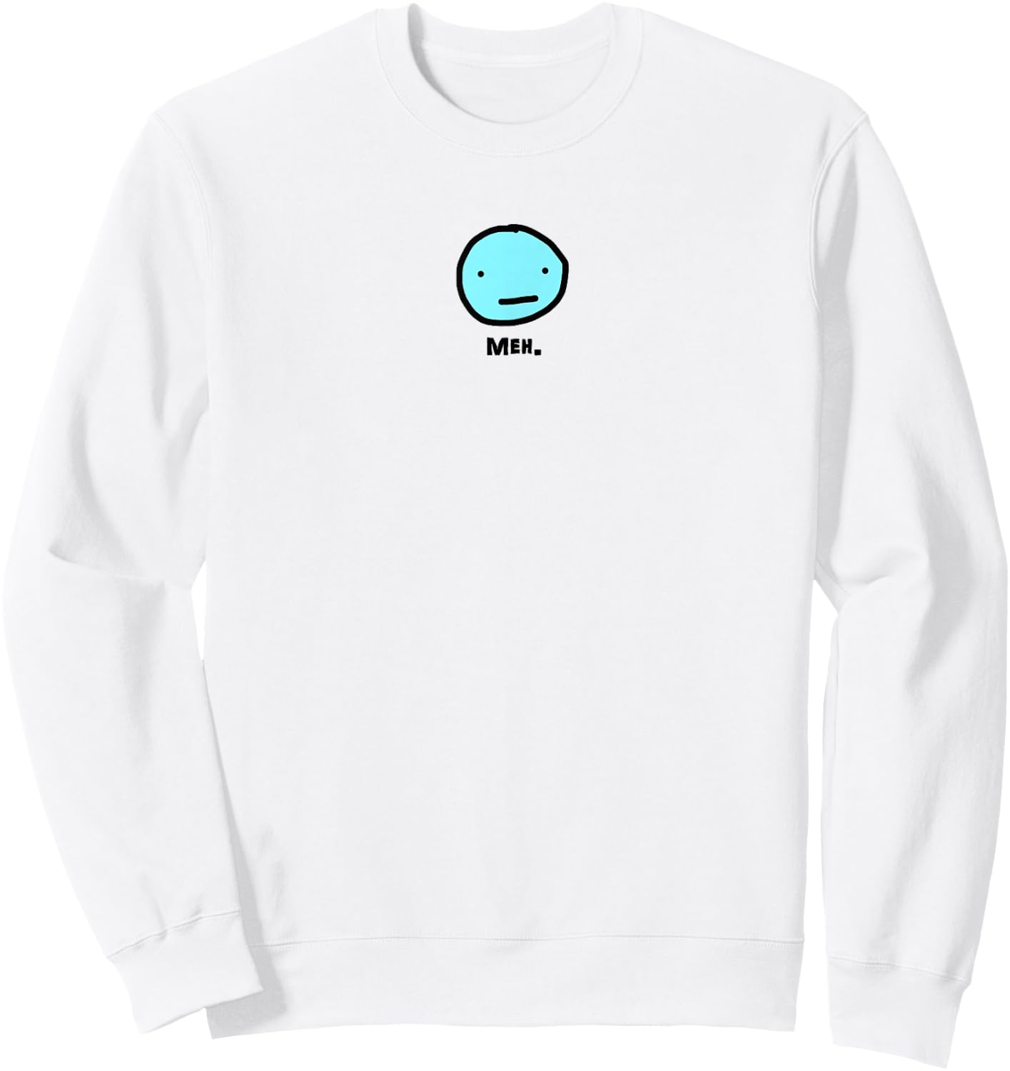 Funny Meh Sweatshirt - Sweatshirt | White