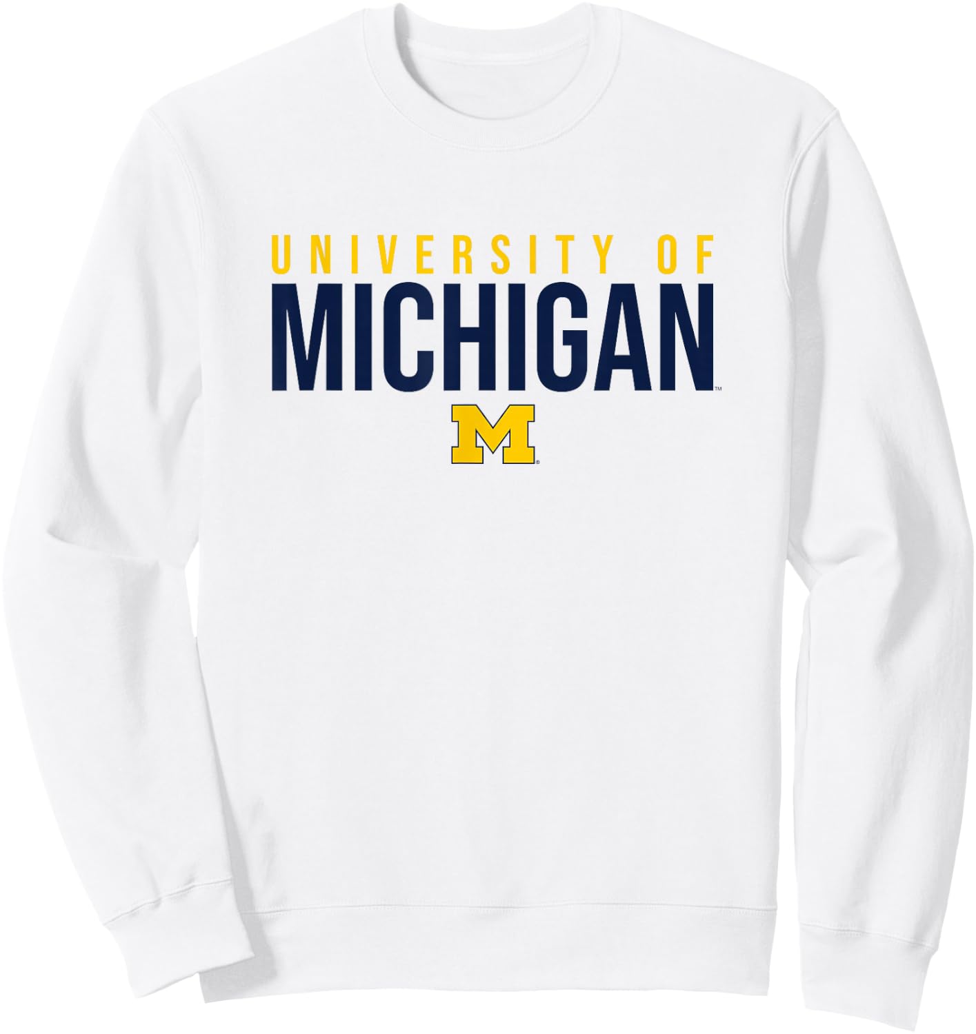 University of Michigan Wolverines U of M Stacked Sweatshirt - Sweatshirt | White