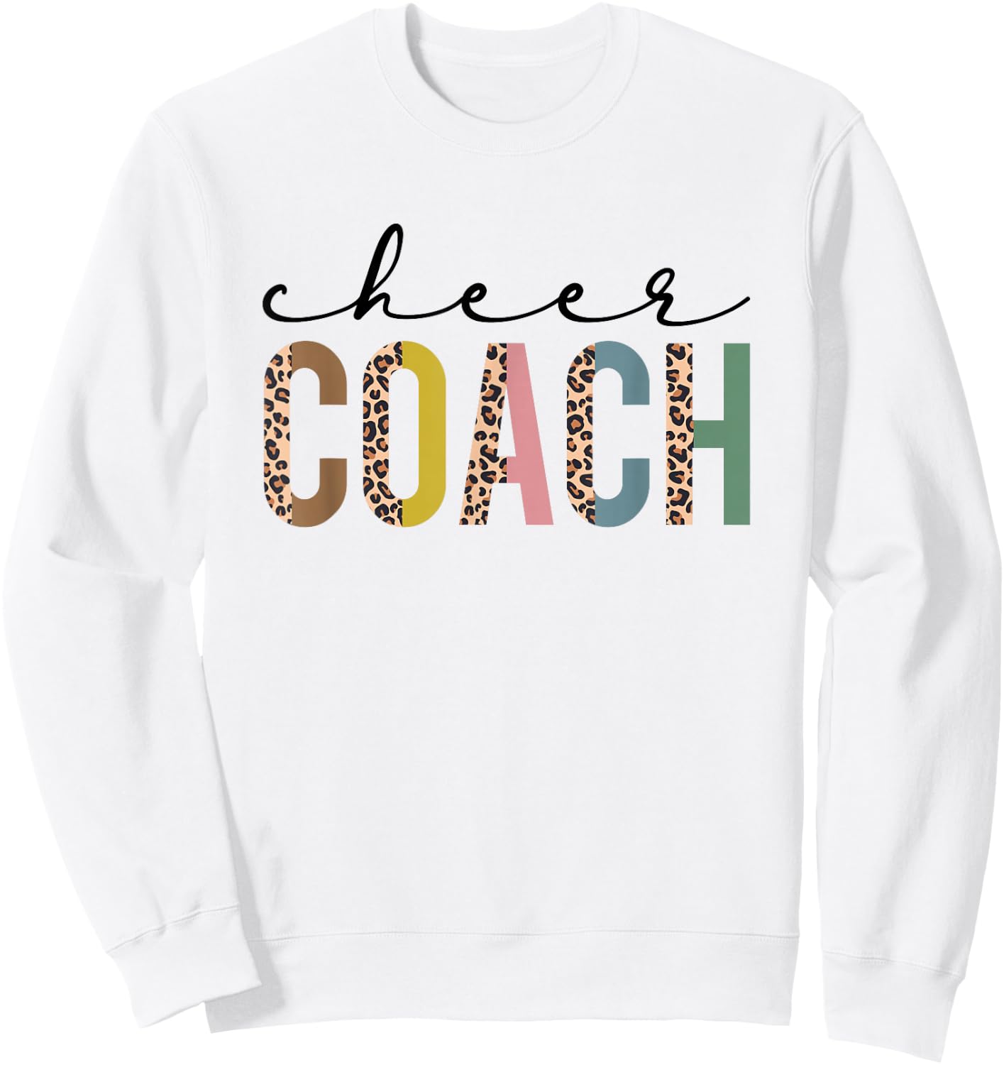 Cheer Coach Leopard Cheerleading Props Cute Cheer For Coach Sweatshirt - Sweatshirt | White