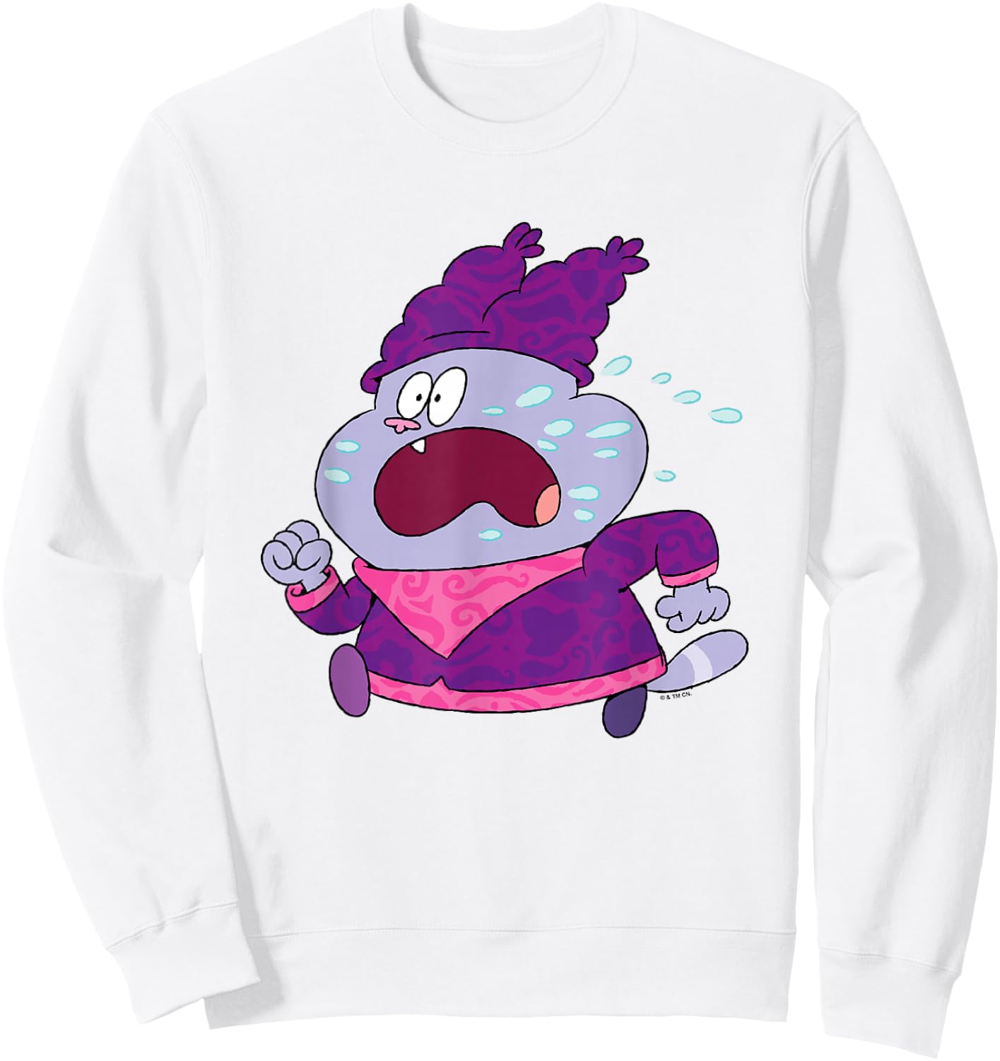 Chowder Valentine's Day Sweating & Running Away From Panini Sweatshirt - Sweatshirt | White