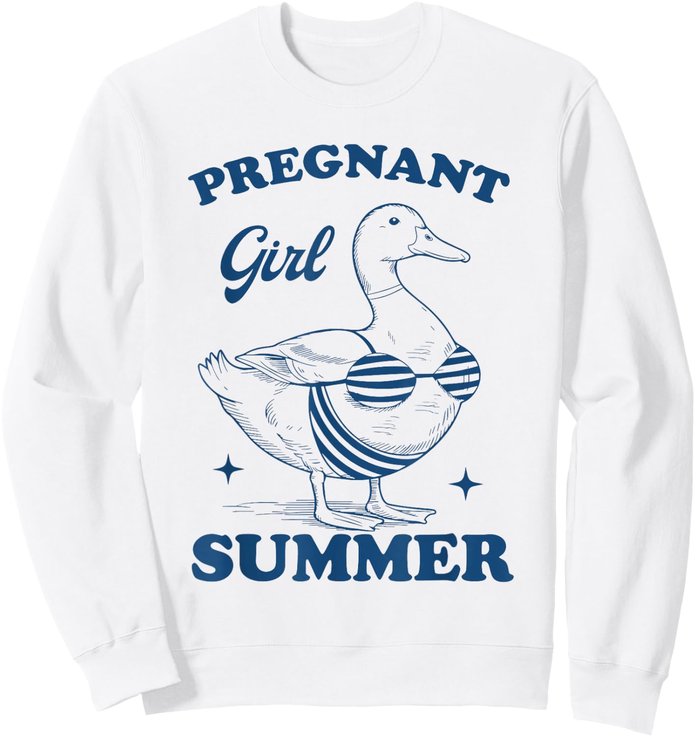 Pregnant Girl Summer Funny Baby Announcement Goose Mom Sweatshirt - Sweatshirt | White