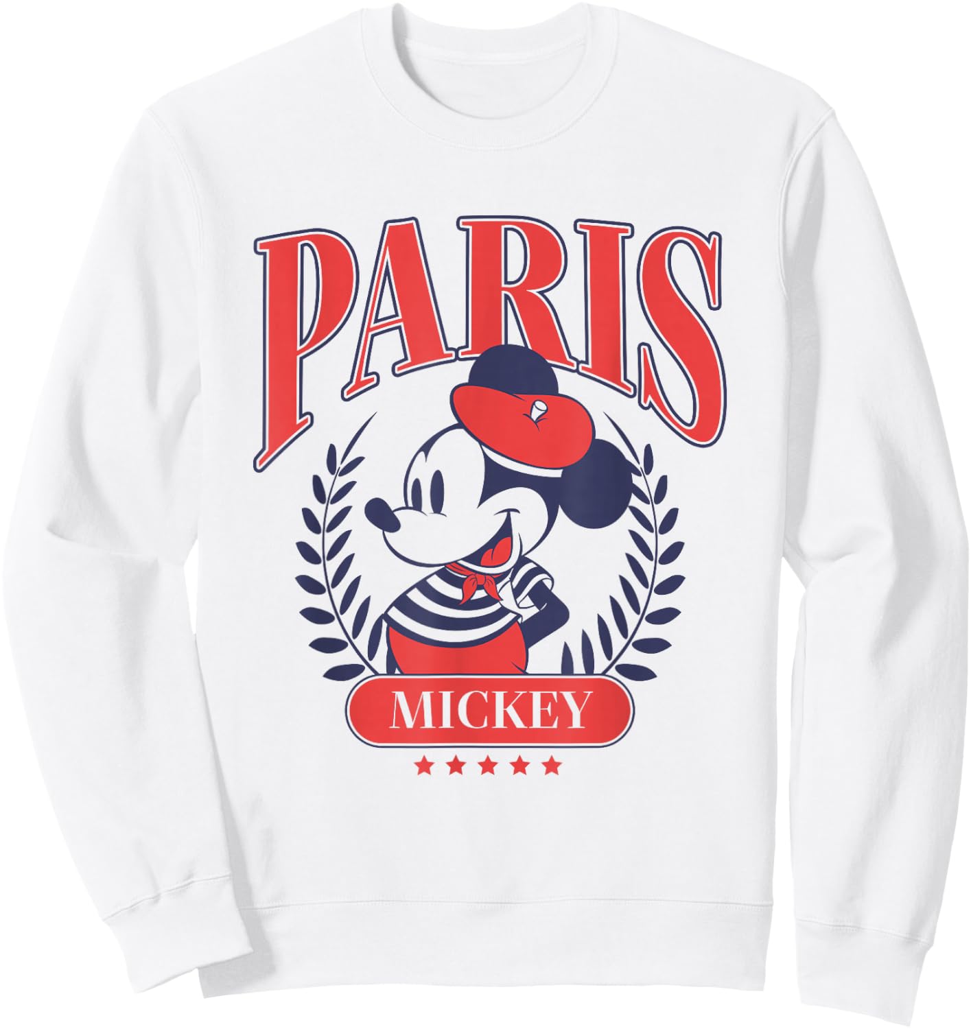 Disney Mickey and Friends Iconic Parisian Mickey Chest Logo Sweatshirt - Sweatshirt | White