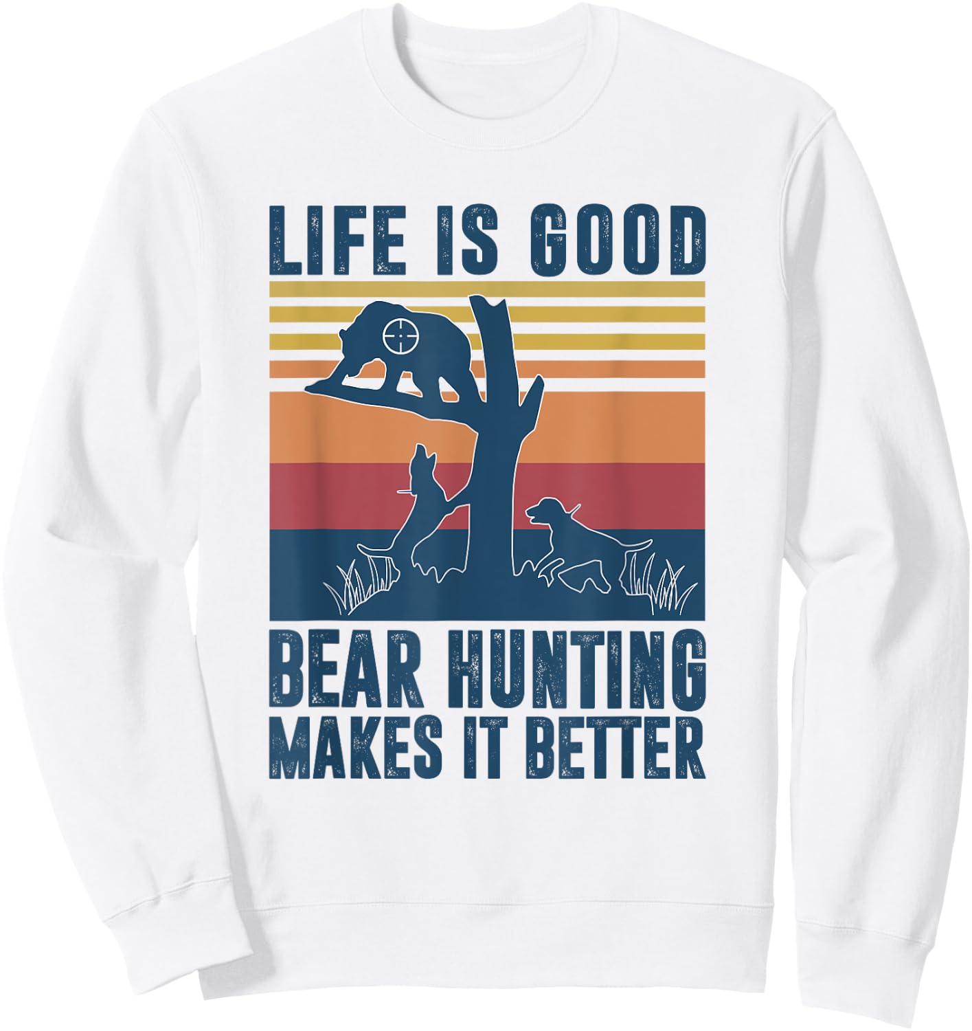 Bear Hunting Gifts Women Black Grizzly Hunter Sweatshirt - Sweatshirt | White