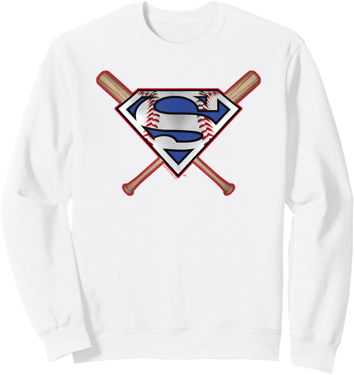 Superman Baseball Shield Sweatshirt - Sweatshirt | White