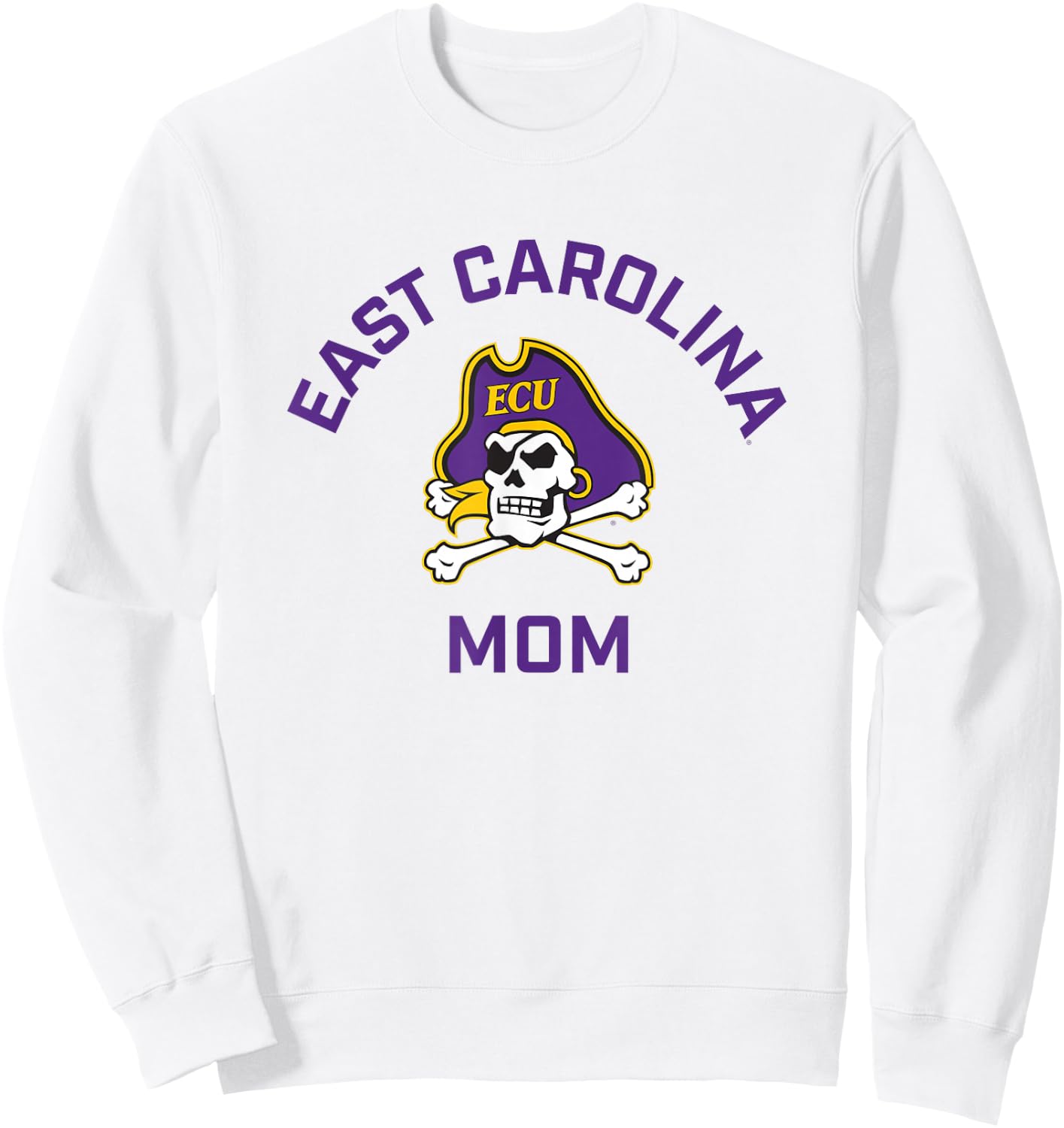 East Carolina University ECU Pirates Arched Mom Sweatshirt - Sweatshirt | White