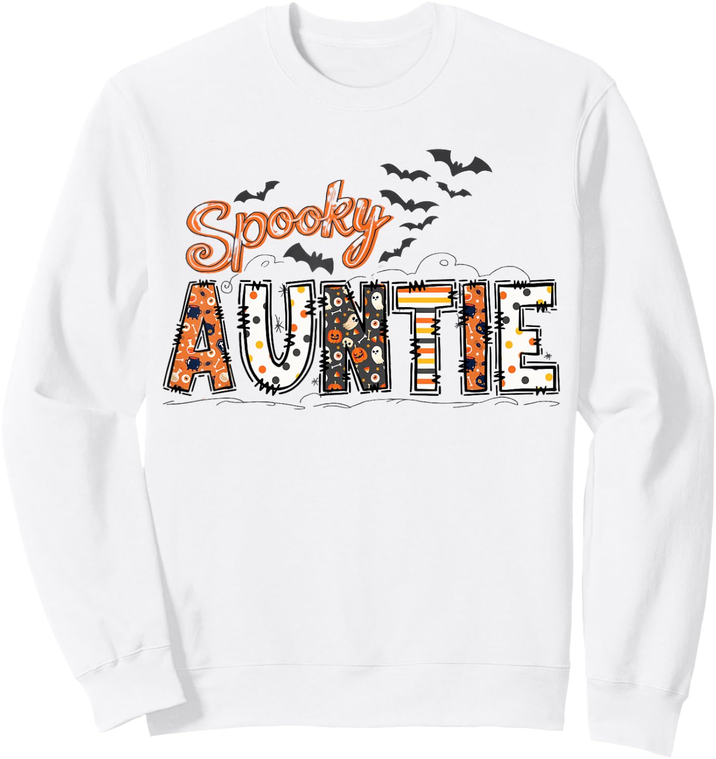 Spooky Auntie Halloween Auntie Life Family Matching Sweatshirt - Sweatshirt | White