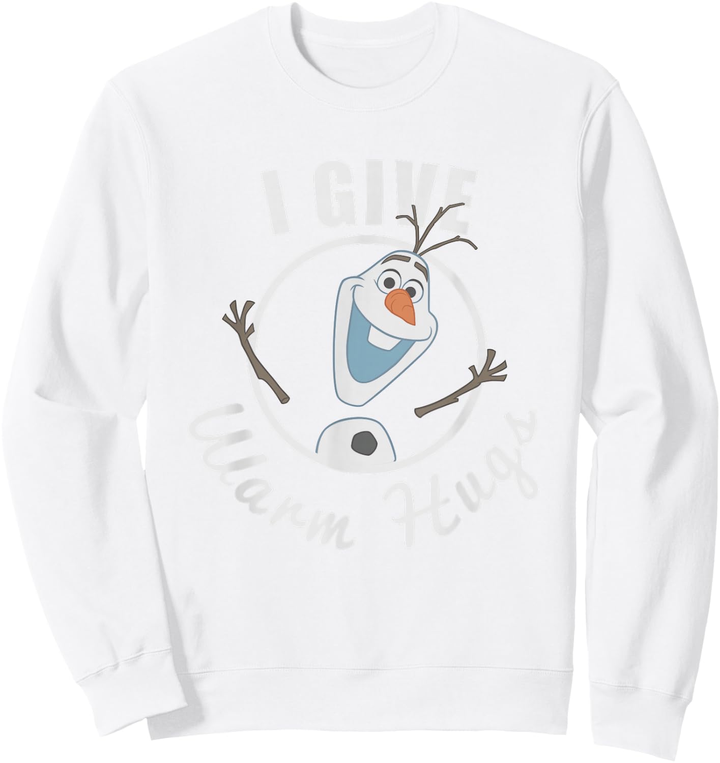Disney Frozen I Give Warm Hugs Olaf Portrait Vintage Sweatshirt - Sweatshirt | White
