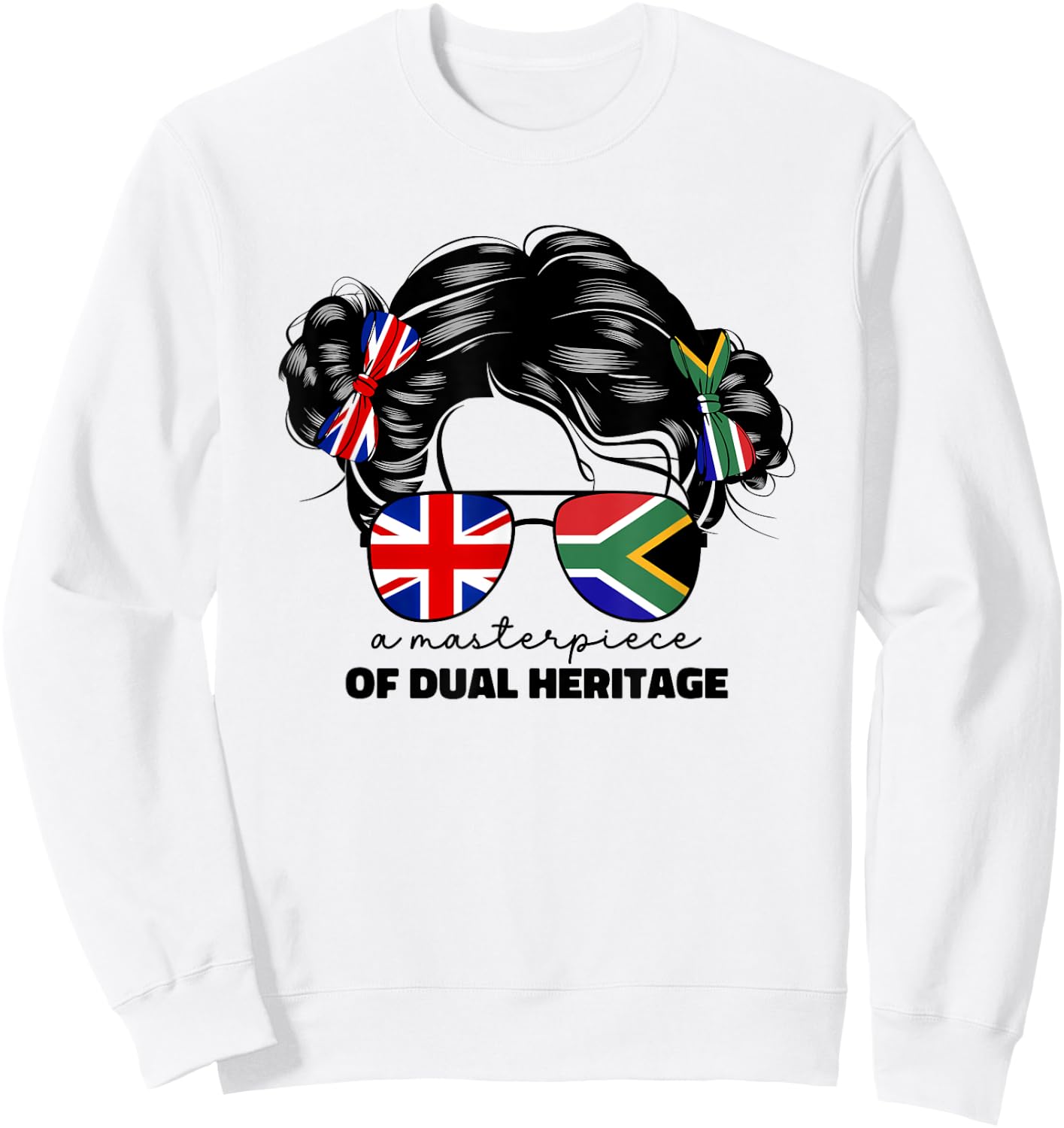 Kids Half Britain And South African UK British South Africa Sweatshirt - Sweatshirt | White