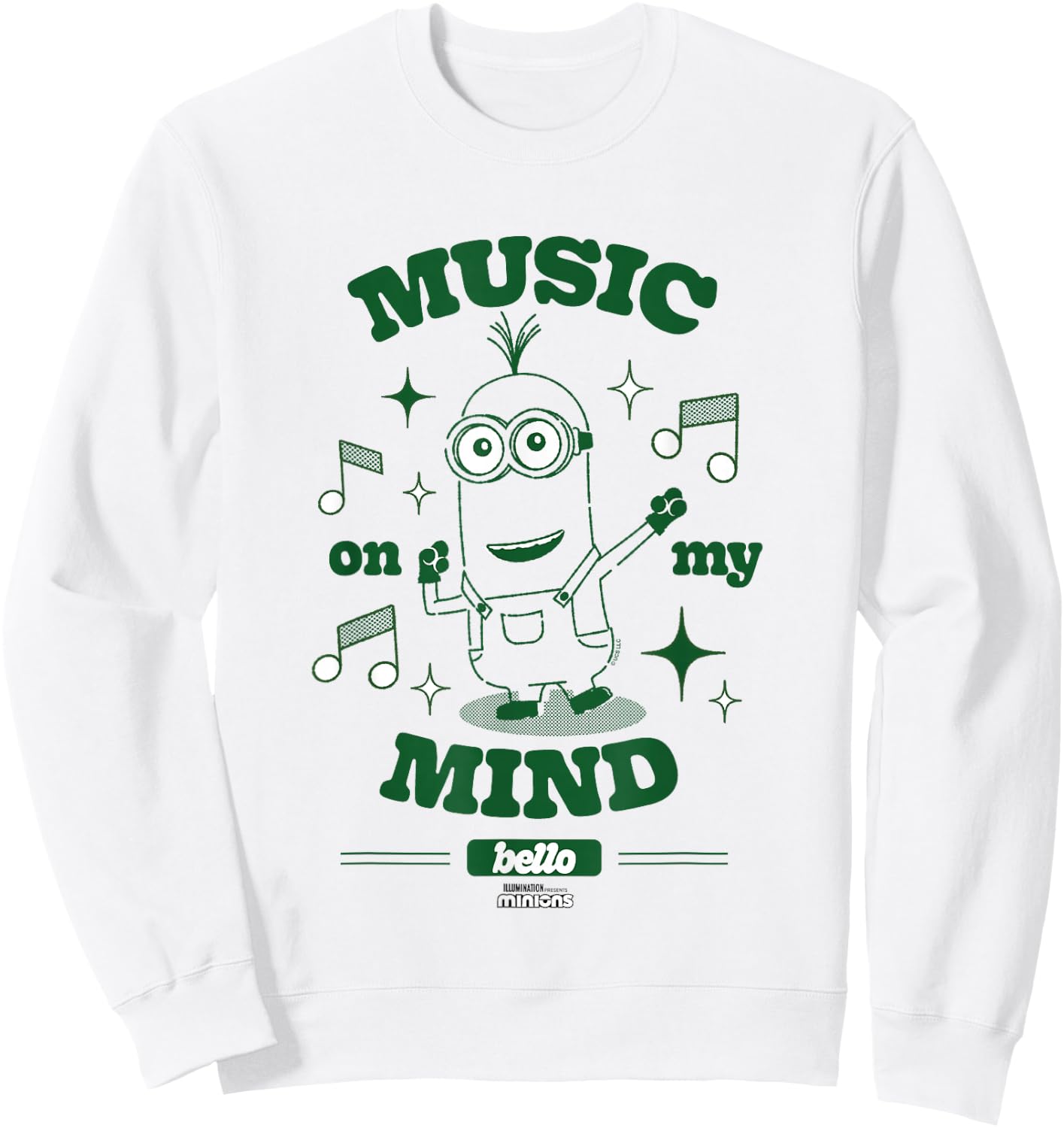Minions Music On My Mind Bello Minion Dance Party Sweatshirt - Sweatshirt | White