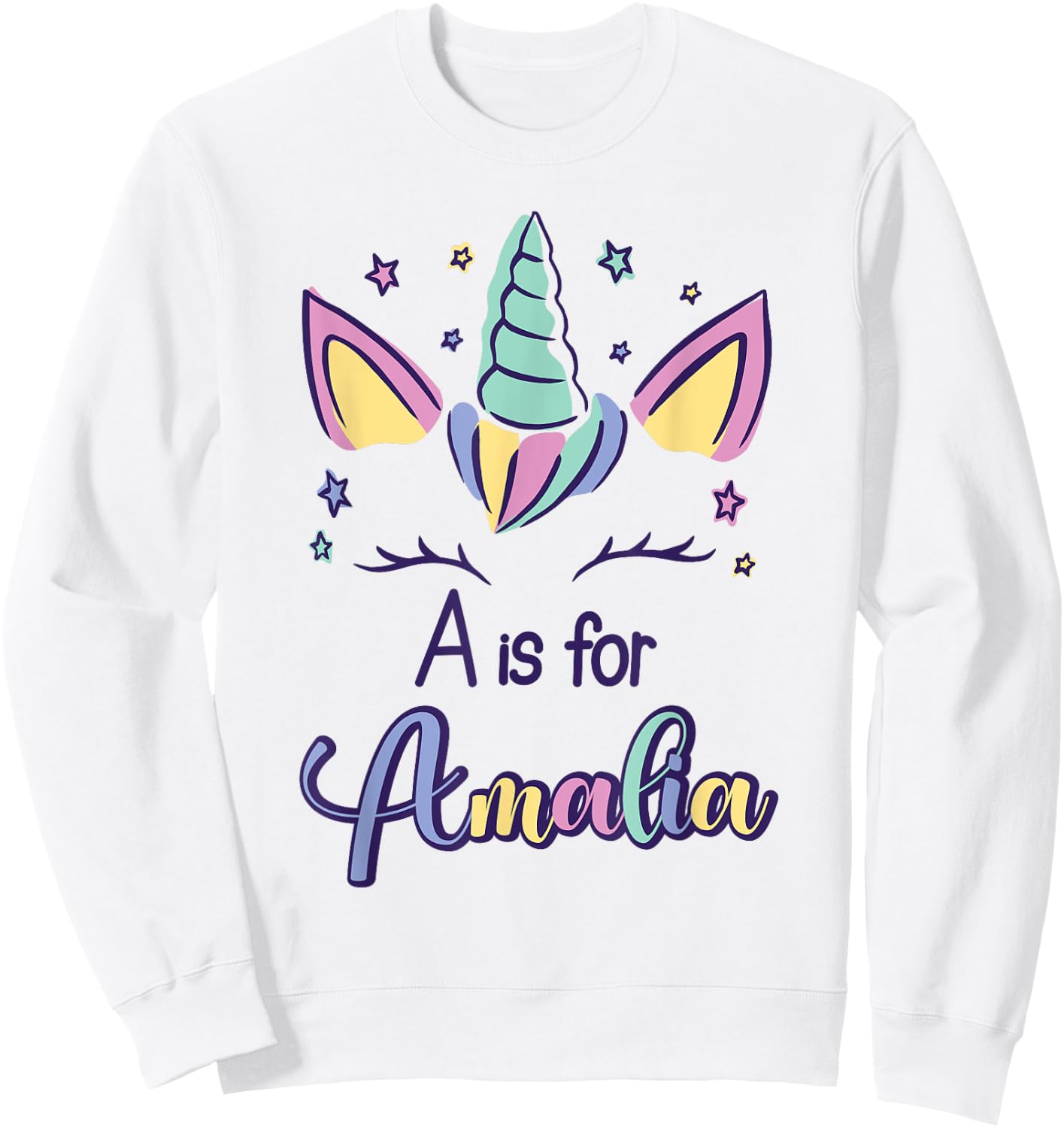 First Name Amalia Personalized A Is For Amalia Sweatshirt - Sweatshirt | White