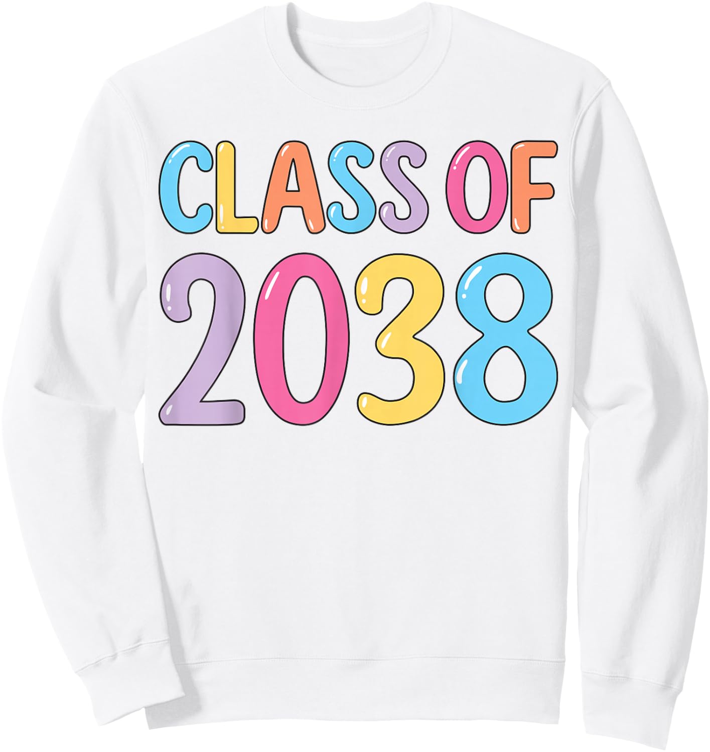 Class of 2038 Grow With Me K to 12 Grade Handprints On Back Sweatshirt - Sweatshirt | White