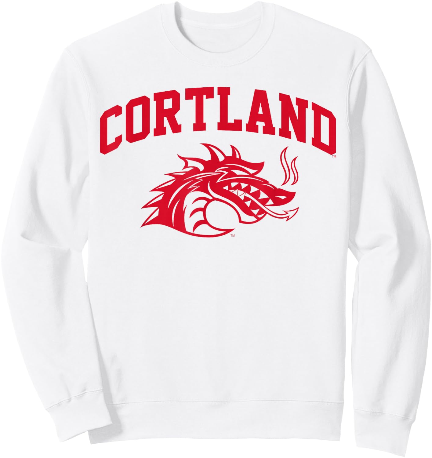 SUNY Cortland Red Dragons Athletics Logo Sweatshirt - Sweatshirt | White