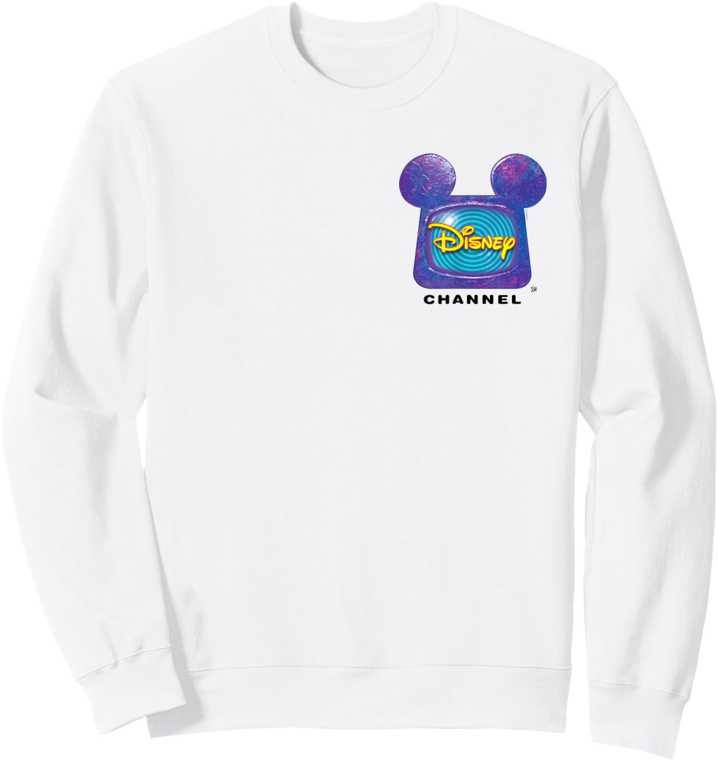 Disney Channel Official Mickey Mouse TV Retro 1999 Logo Sweatshirt - Sweatshirt | White
