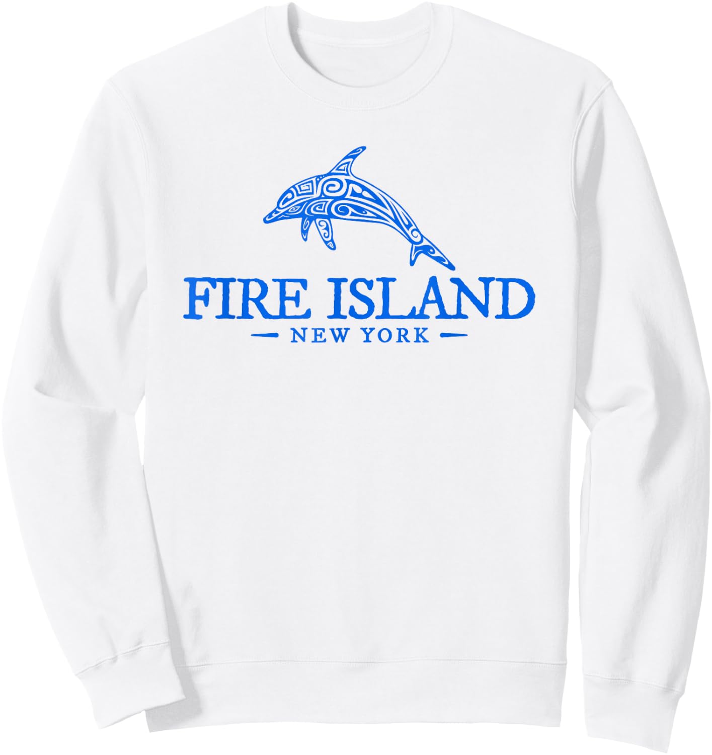 Fire Island New York Dolphin Women Beach Souvenir Sweatshirt - Sweatshirt | White