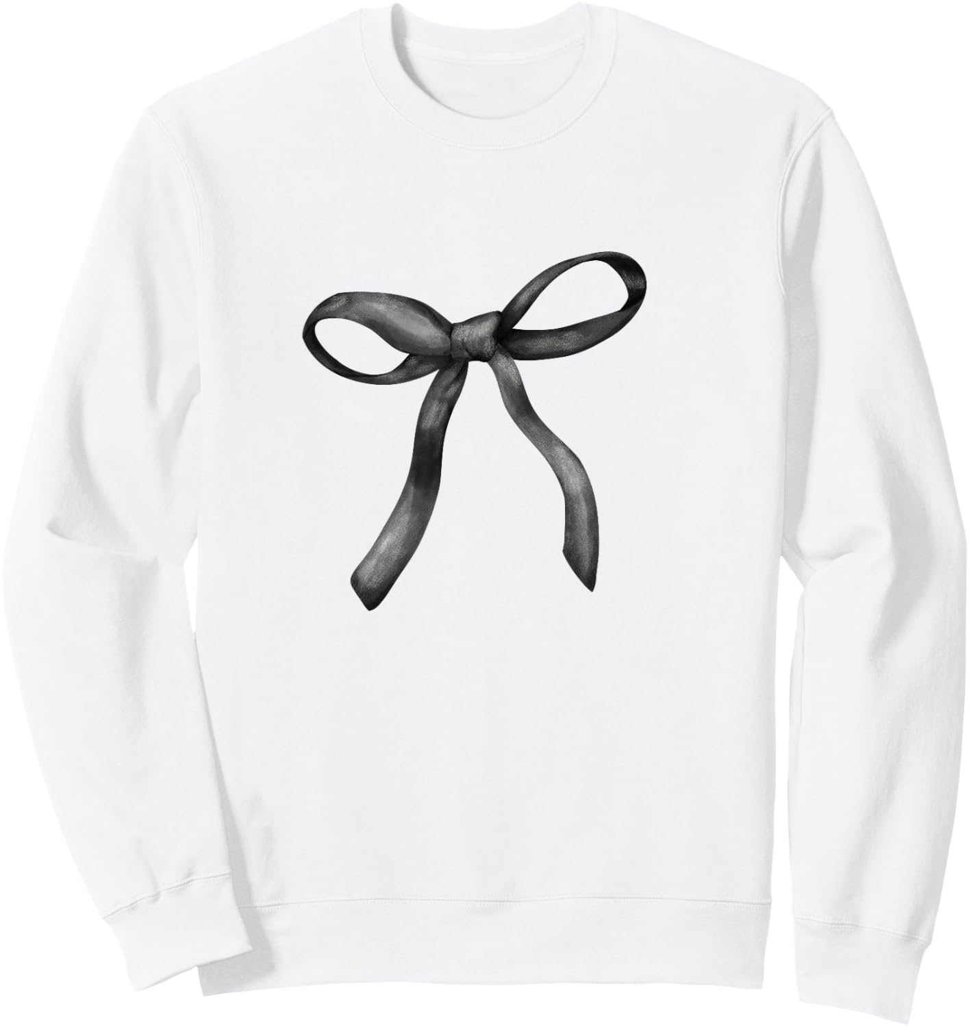 Black Bow Coquette Girly Aesthetic Sweatshirt - Sweatshirt | White