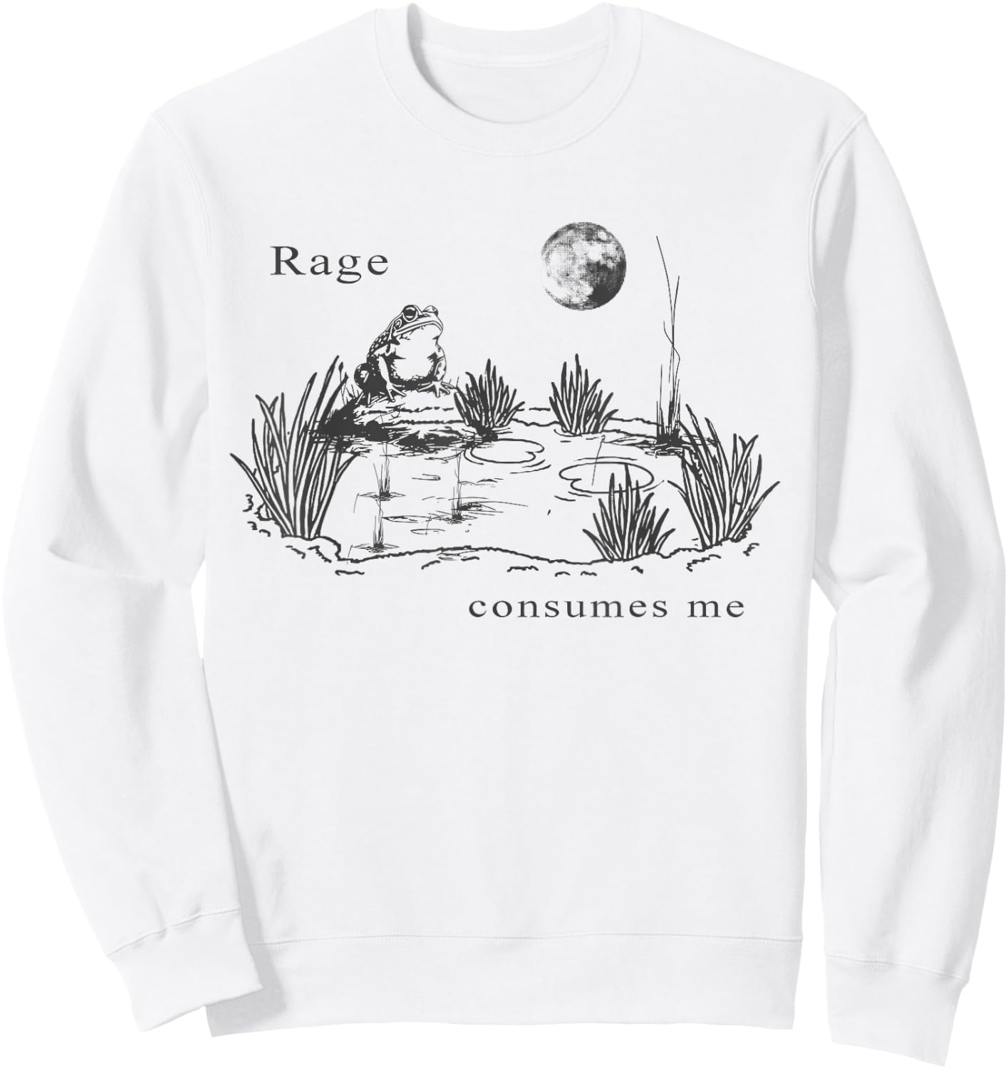 rage consumes me frog funny Vintage Frog nature Sweatshirt - Sweatshirt | White