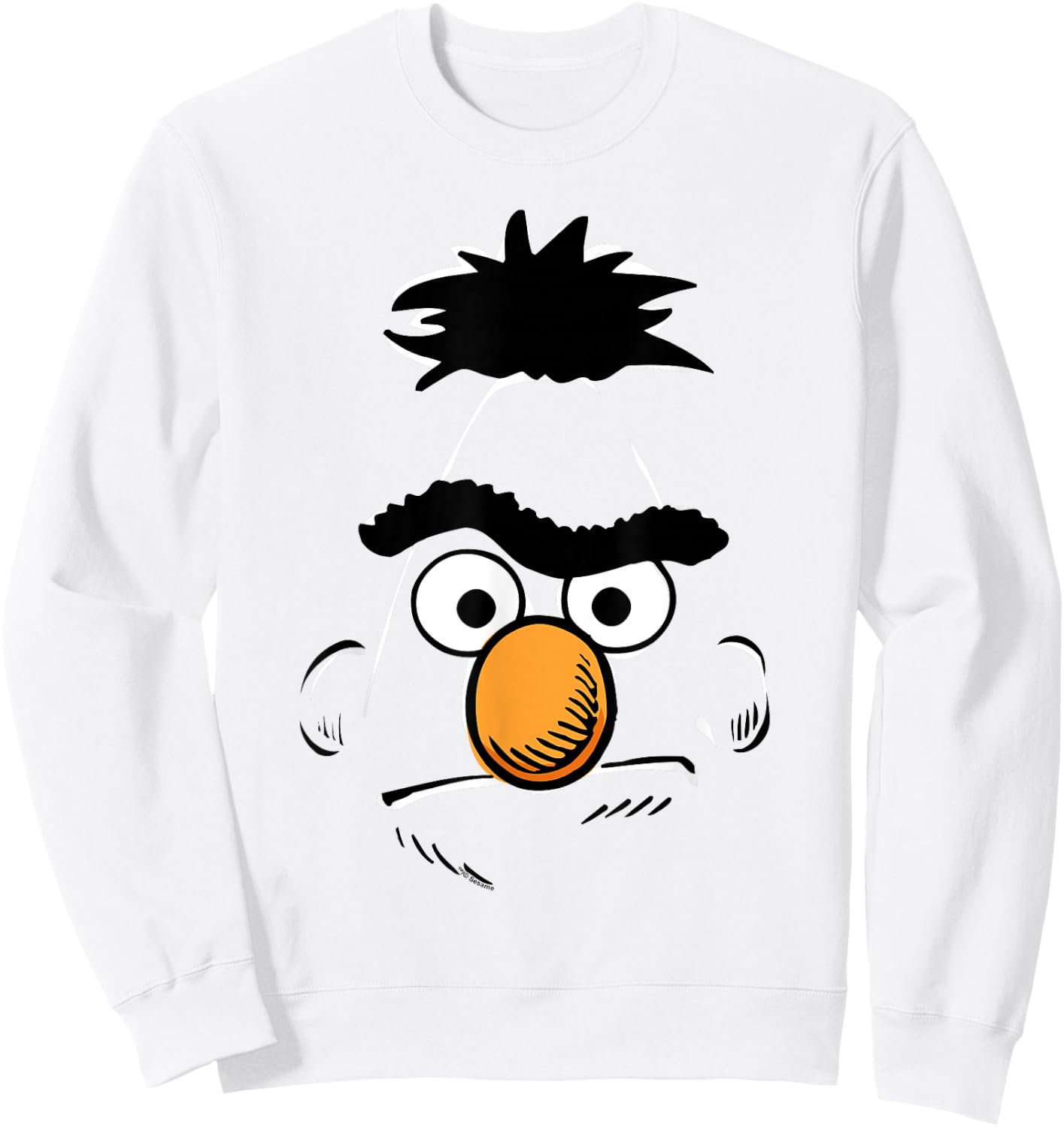 Sesame Street Bert Retro Sketch Face Halloween Costume Sweatshirt - Sweatshirt | White
