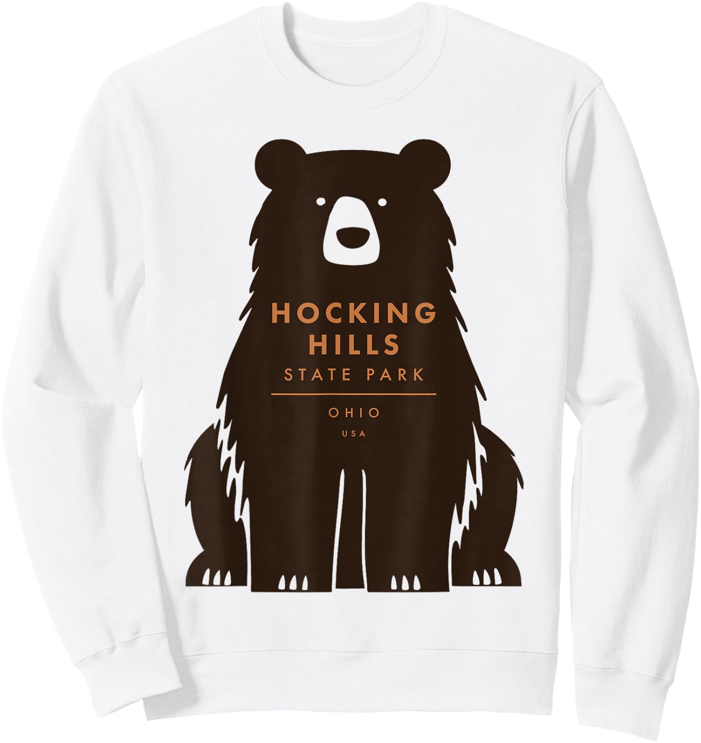 Hocking Hills State Park Ohio Retro Vintage Bear Sweatshirt - Sweatshirt | White
