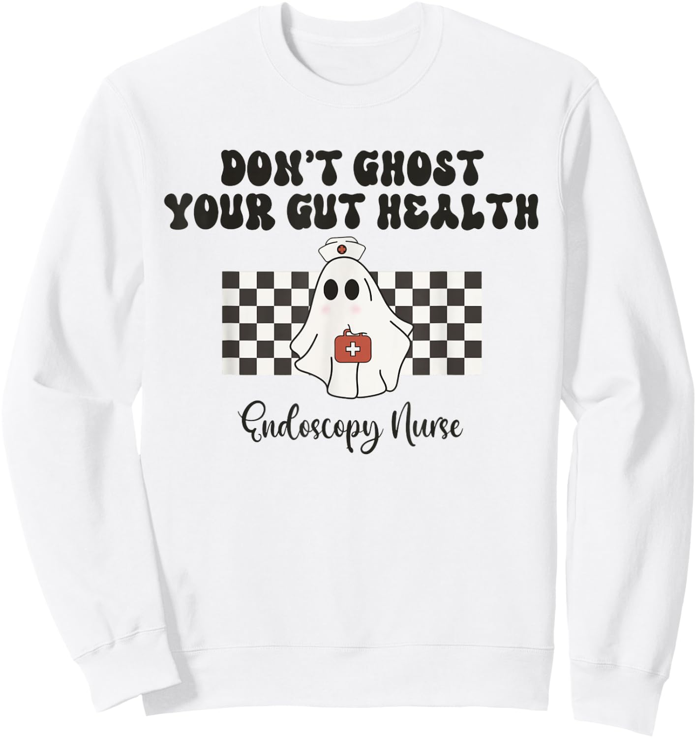 Endoscopy Nurse Halloween Ghosts Endoscopy Team GI Nurse Sweatshirt - Sweatshirt | White