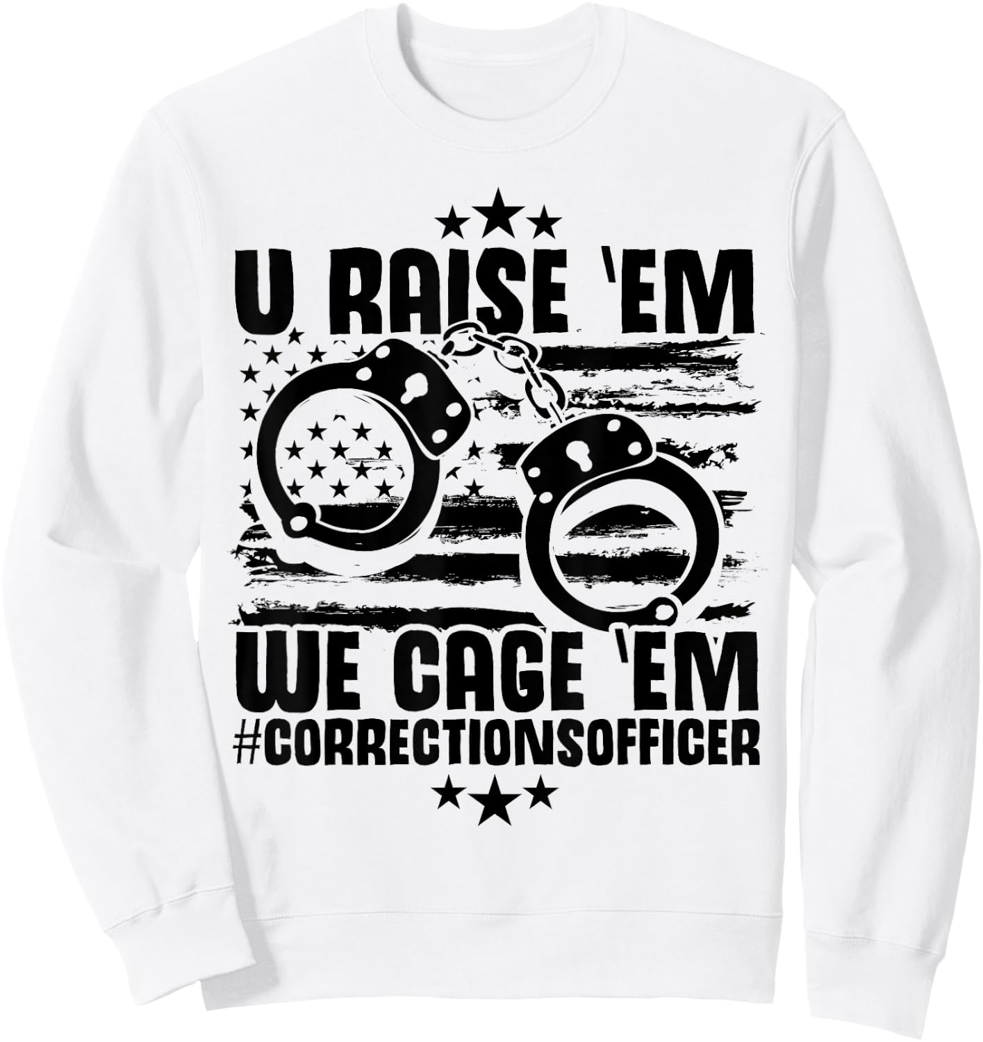 Corrections Decor Thin Silver Line Gear Correctional Officer Sweatshirt - Sweatshirt | White
