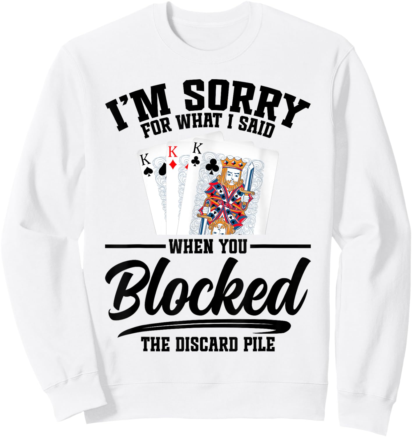 Hand & Foot Player Card Holder Game Set Tray Hand Foot Sweatshirt - Sweatshirt | White