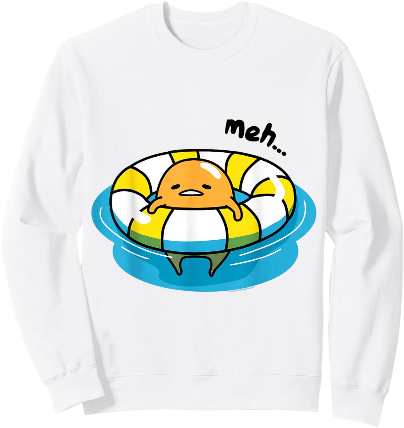 Gudetama Pool Float Shirt Sweatshirt - Sweatshirt | White