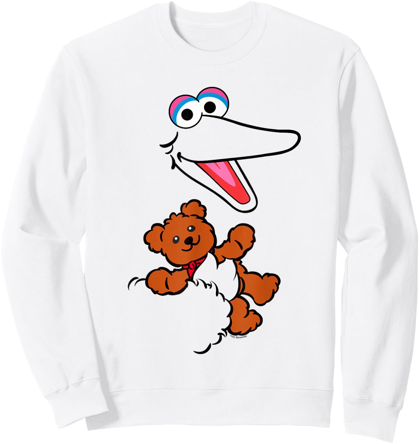 Sesame Street Big Bird Radar Face Halloween Costume Sweatshirt - Sweatshirt | White