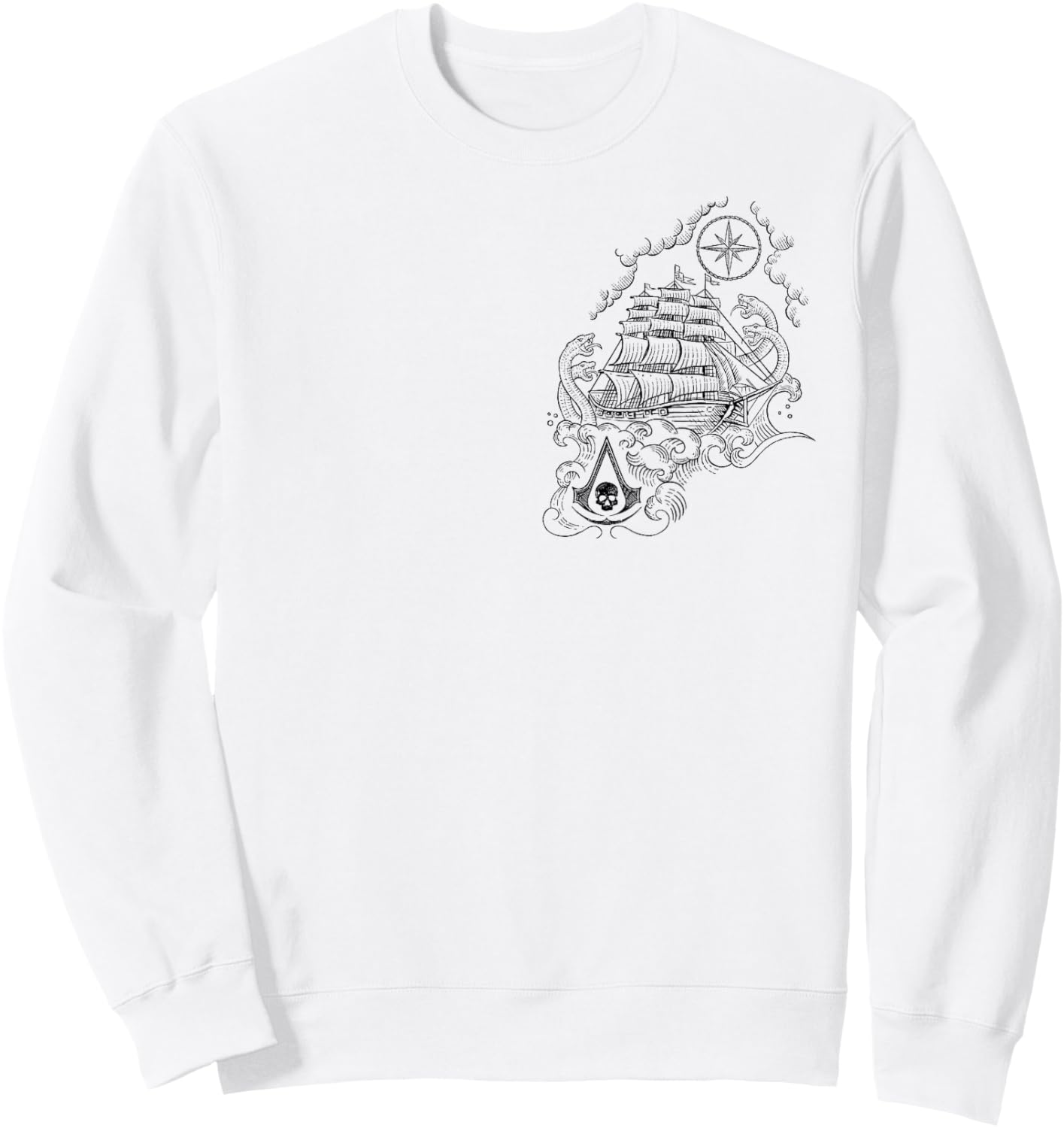 Assassin's Creed: Black Flag Tattoo Officially Licensed Sweatshirt - Sweatshirt | White