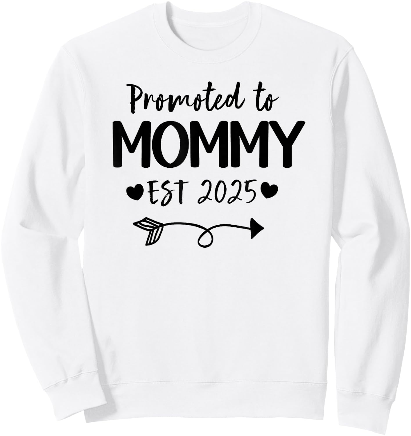 Promoted To Mommy 2025 New Mommy Daddy Announcement Sweatshirt - Sweatshirt | White