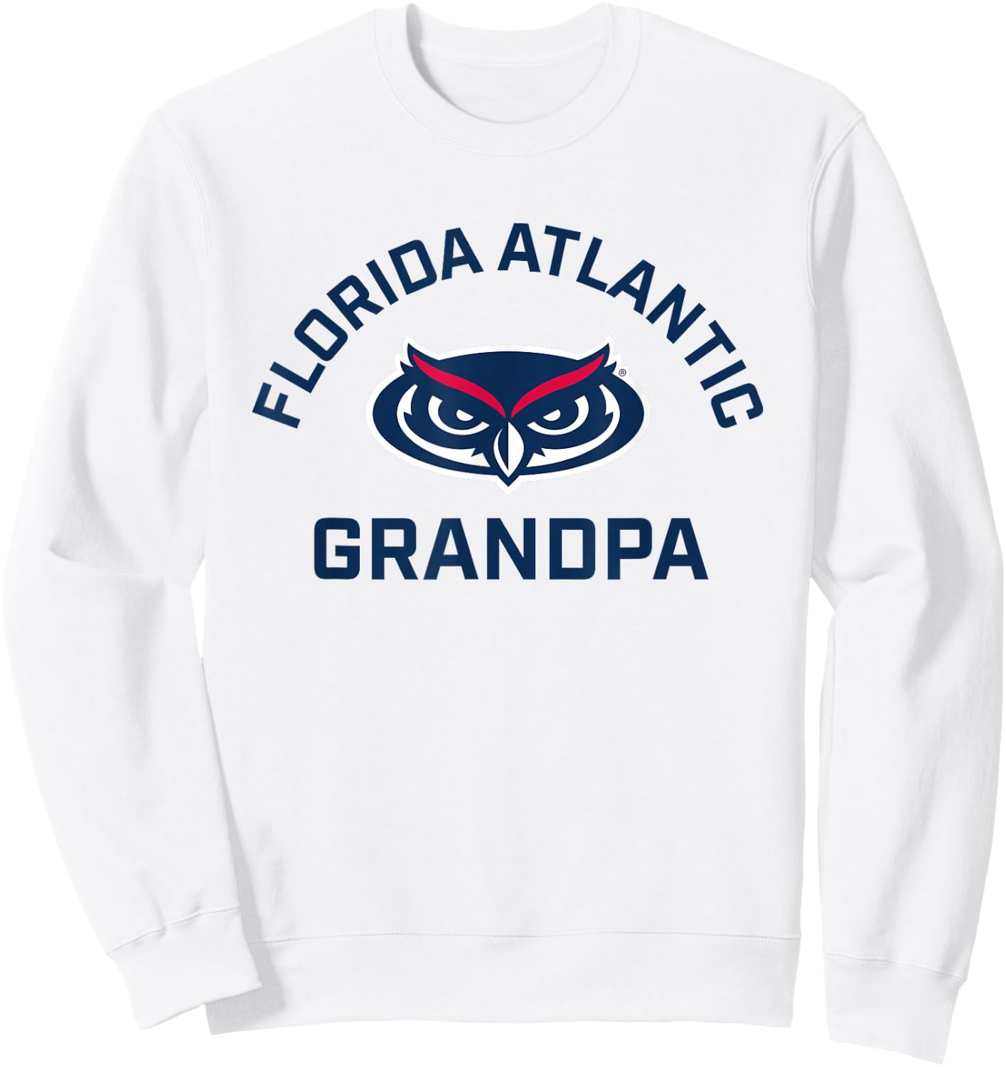 Florida Atlantic University FAU Owls Arched Grandpa Sweatshirt - Sweatshirt | White