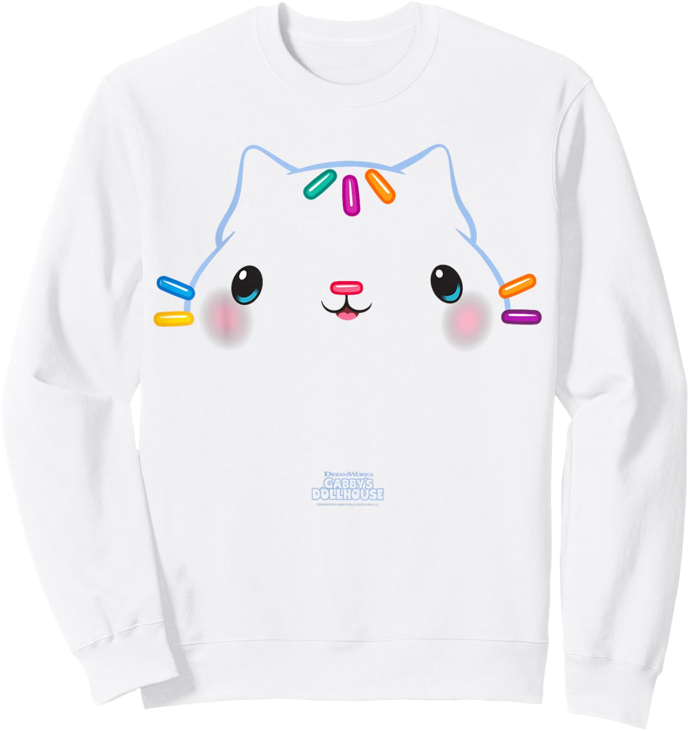 DreamWorks Gabby's Dollhouse Cakey Cat Big Face Halloween Sweatshirt - Sweatshirt | White