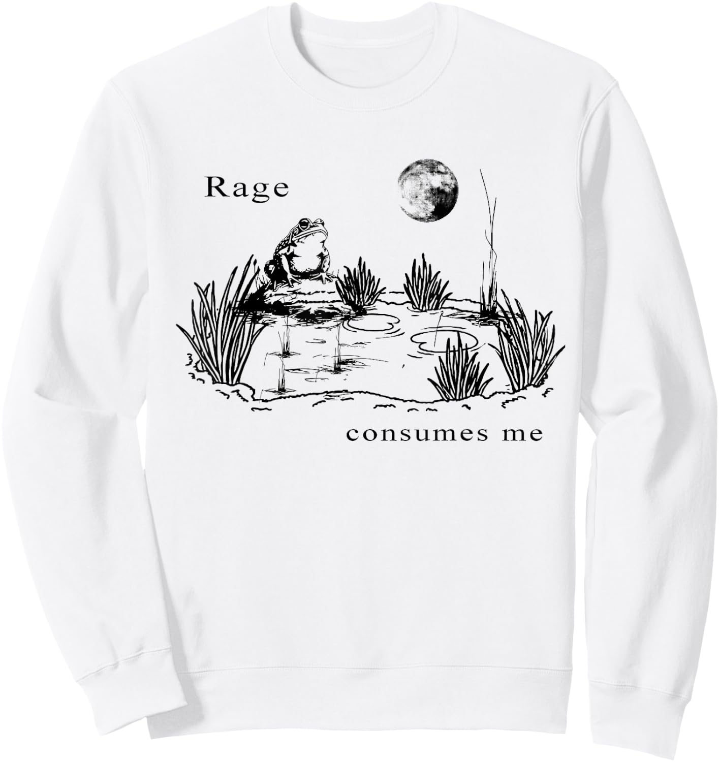 rage consumes me frog funny Vintage Frog nature Sweatshirt - Sweatshirt | White
