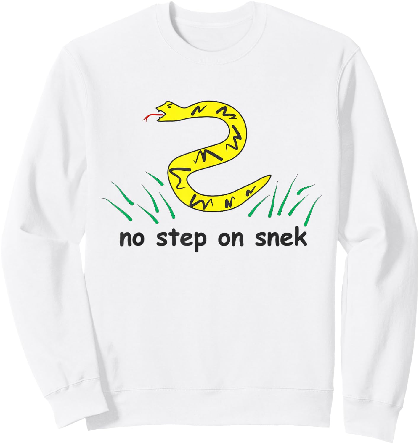 No Step on Snek | NickerStickers Don't Tread Snake Sweatshirt - Sweatshirt | White