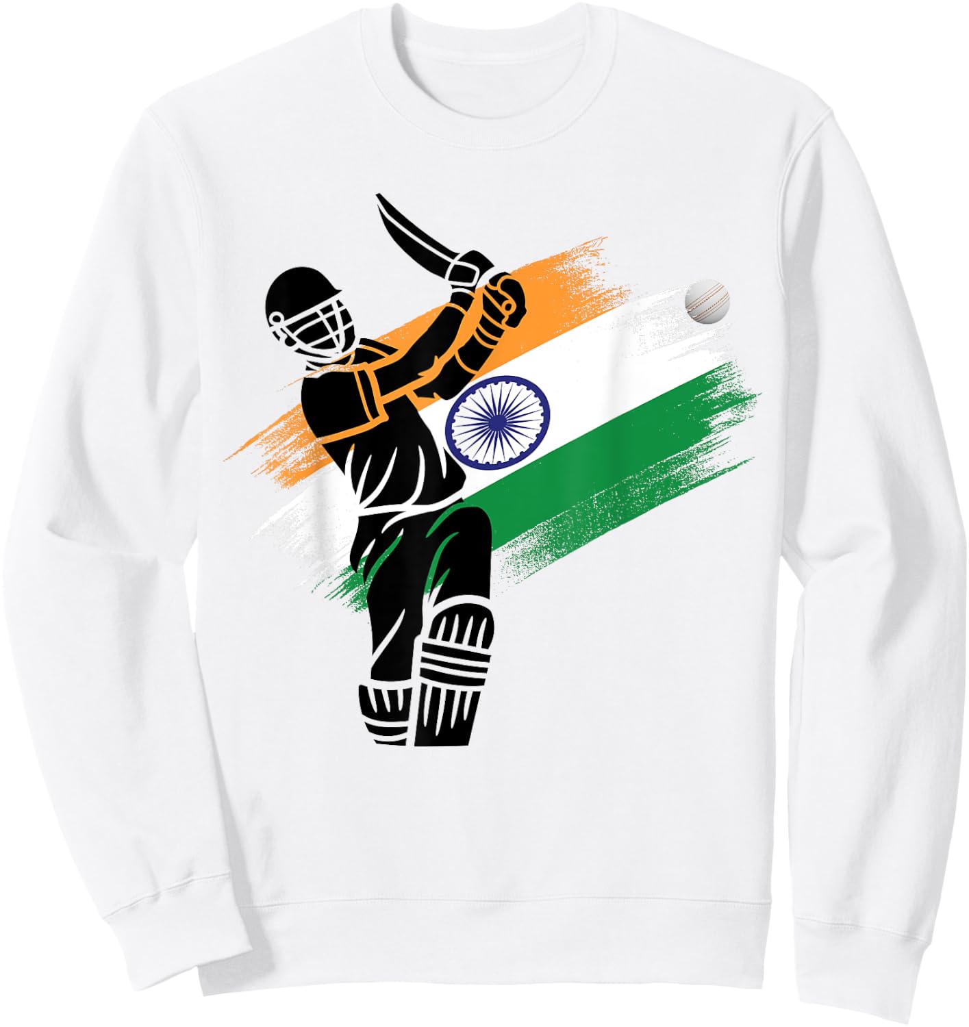 India Cricket 2024 Jersey Indian Cricket Squad Flag of India Sweatshirt - Sweatshirt | White