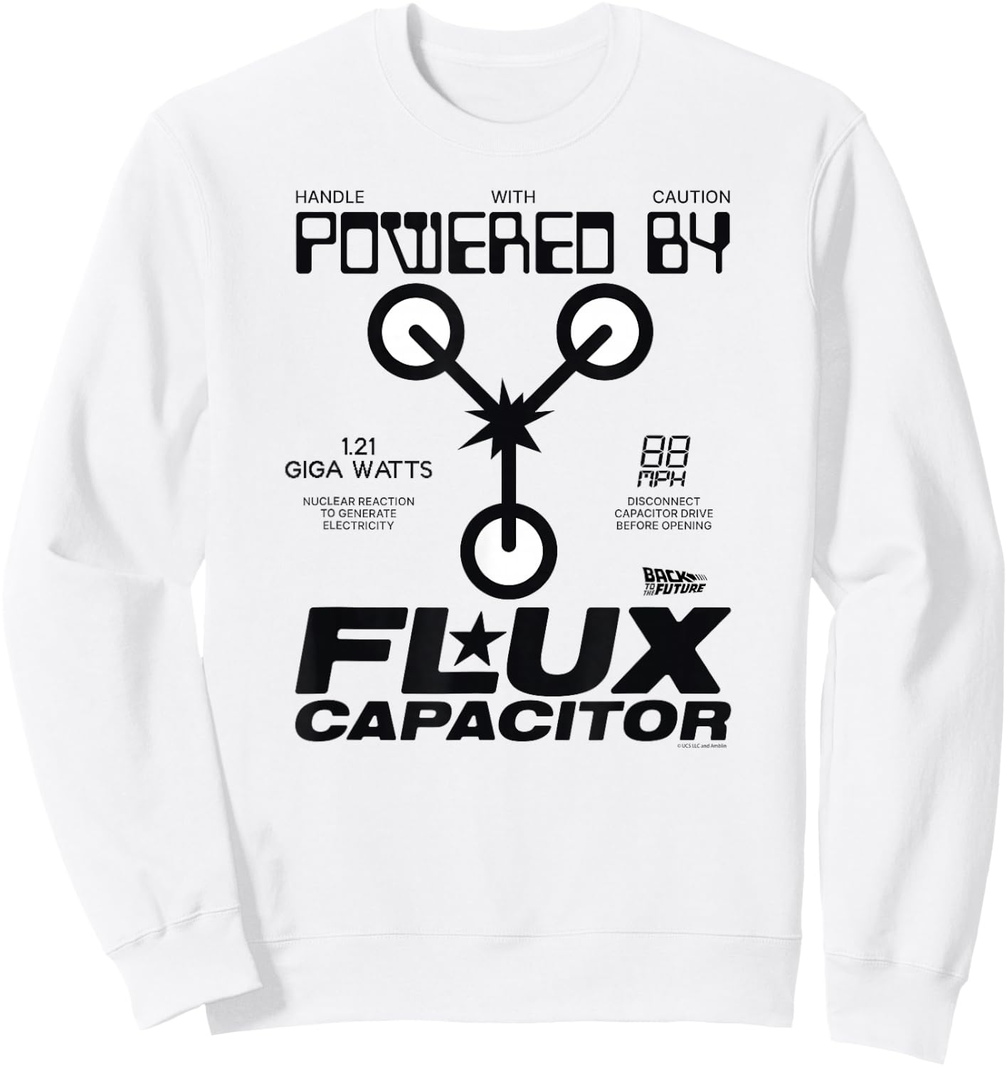 Back to The Future Powered by Flux Sweatshirt - Sweatshirt | White