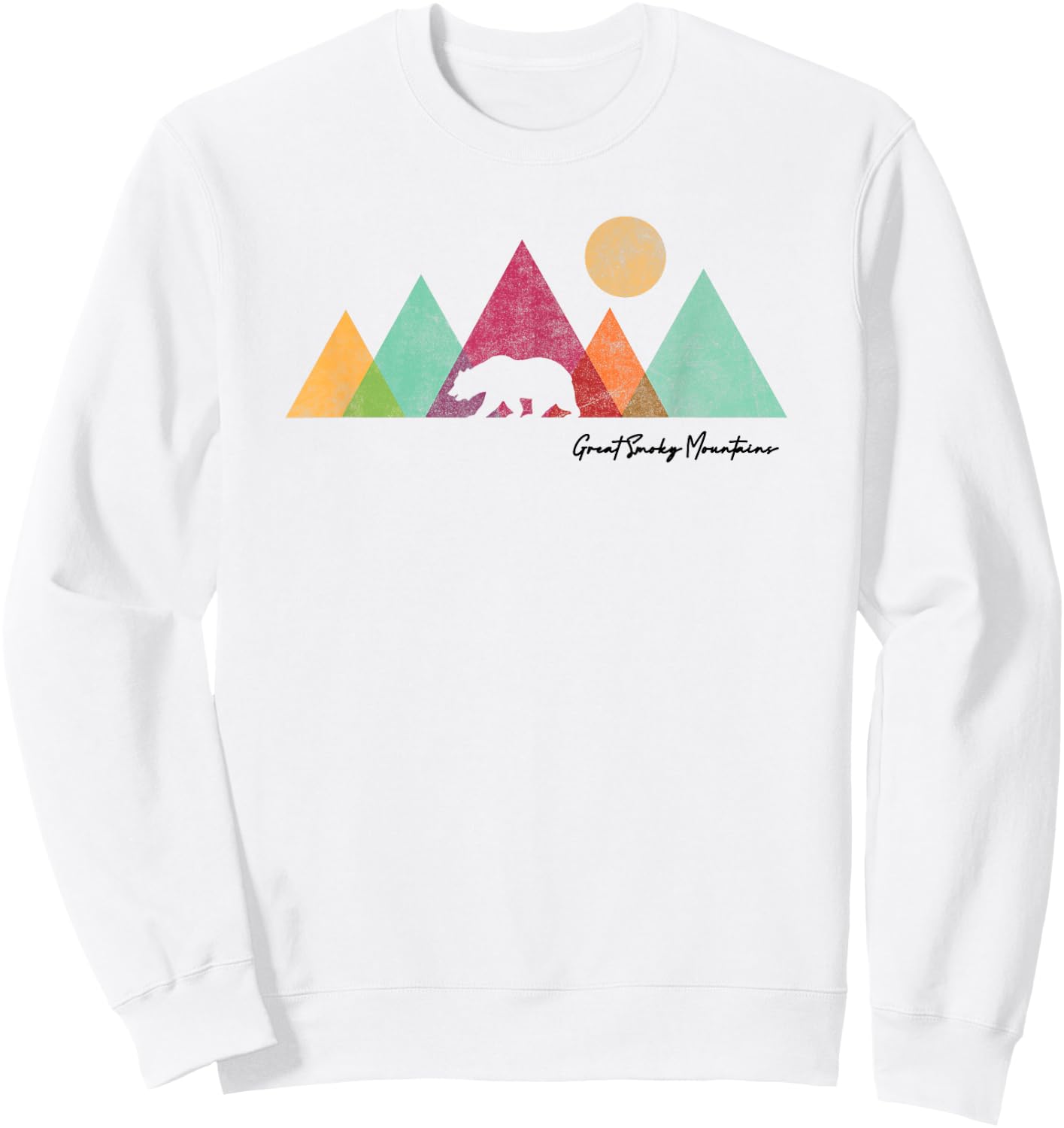 Great Smoky Mountains National Park Bear Graphic Sweatshirt - Sweatshirt | White