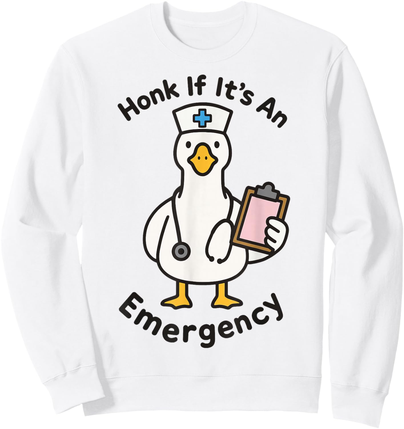 Honk If It's An Emergency Sweatshirt - Sweatshirt | White