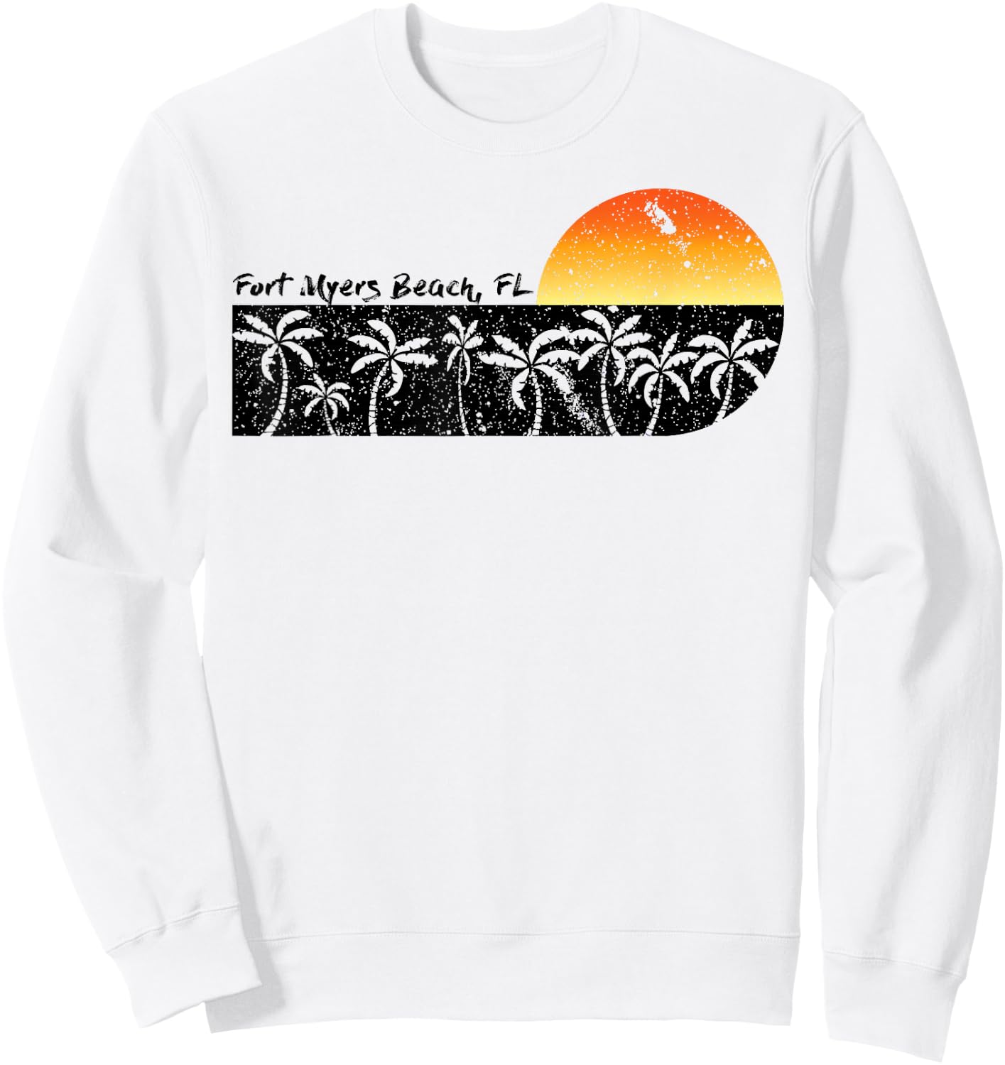 Retro Fort Myers Beach Florida Beach Sunset Sweatshirt - Sweatshirt | White