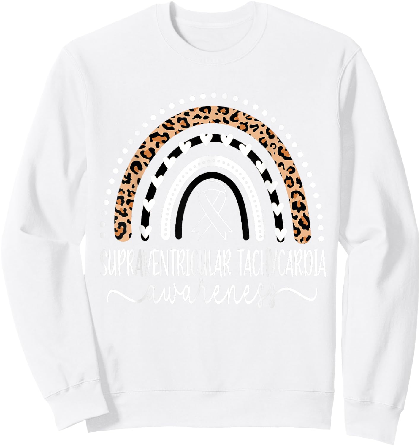 supraventricular tachycardia SVT Awareness Wear Red Rainbow Sweatshirt - Sweatshirt | White