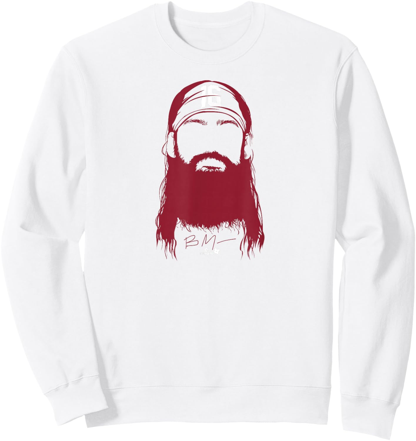 Brandon Marsh - Philly Beard (Blue) - Philadelphia Baseball Sweatshirt - Sweatshirt | White