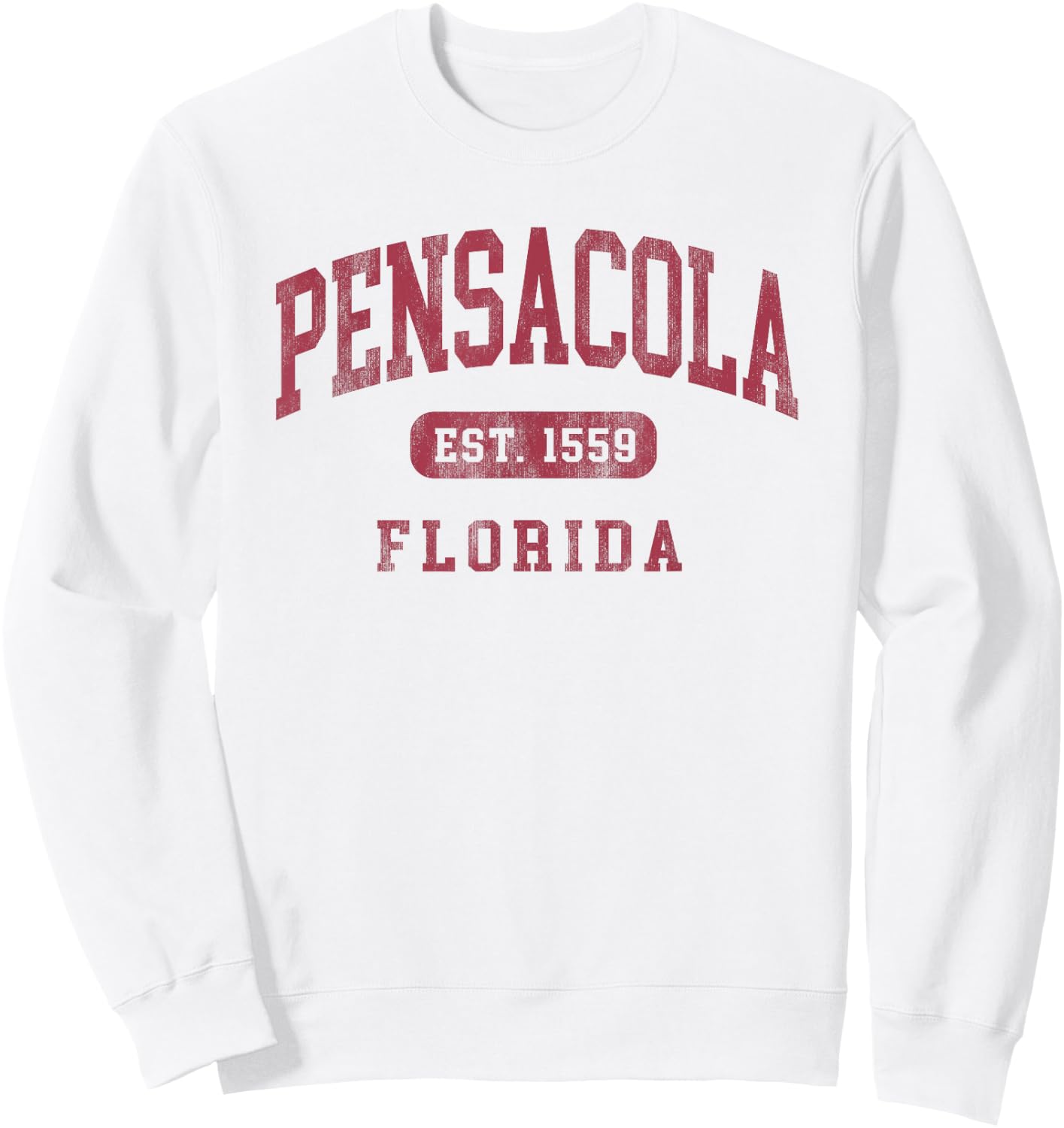 Pensacola Florida Vintage Established 1559 Beach Souvenir Sweatshirt - Sweatshirt | White